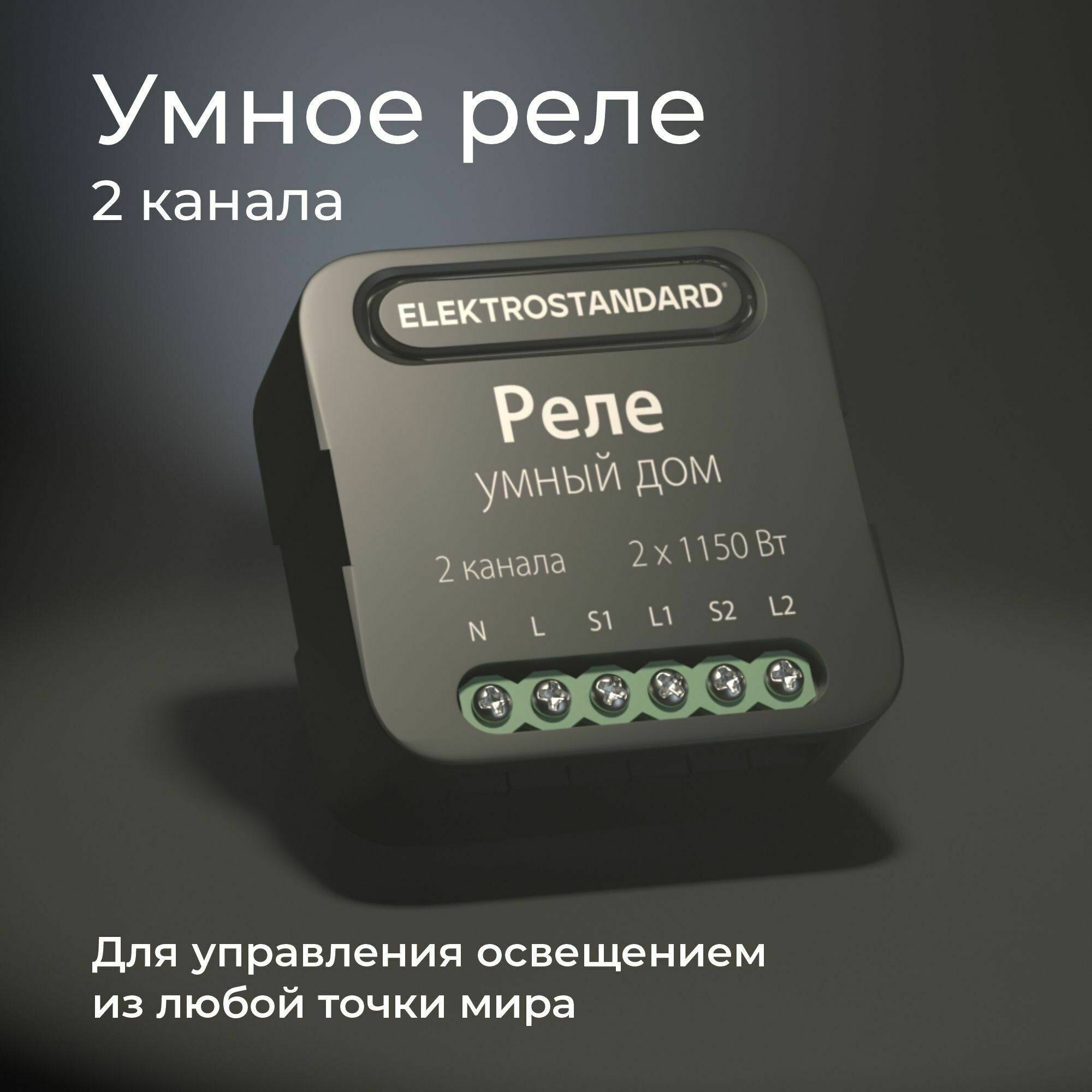 Умный дом реле черный 2 канала 1150W 76007/00 Elektrostandard