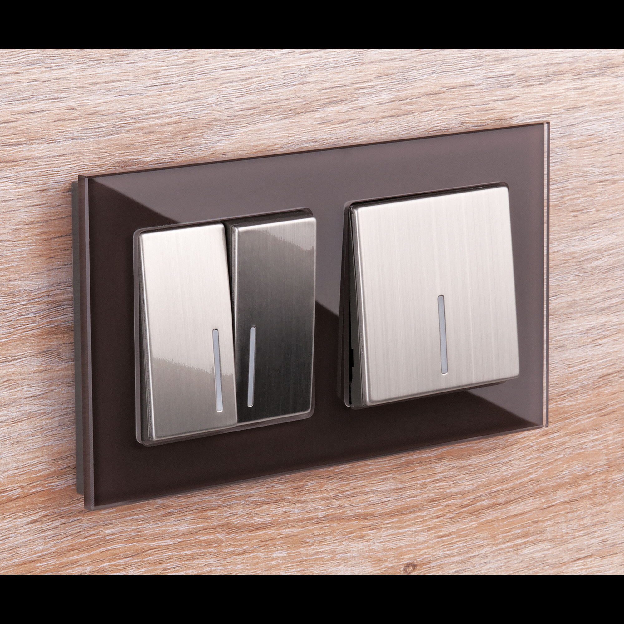 Рамка на 2 пост (мокко, стекло) / WL01-Frame-02 (распродажа)