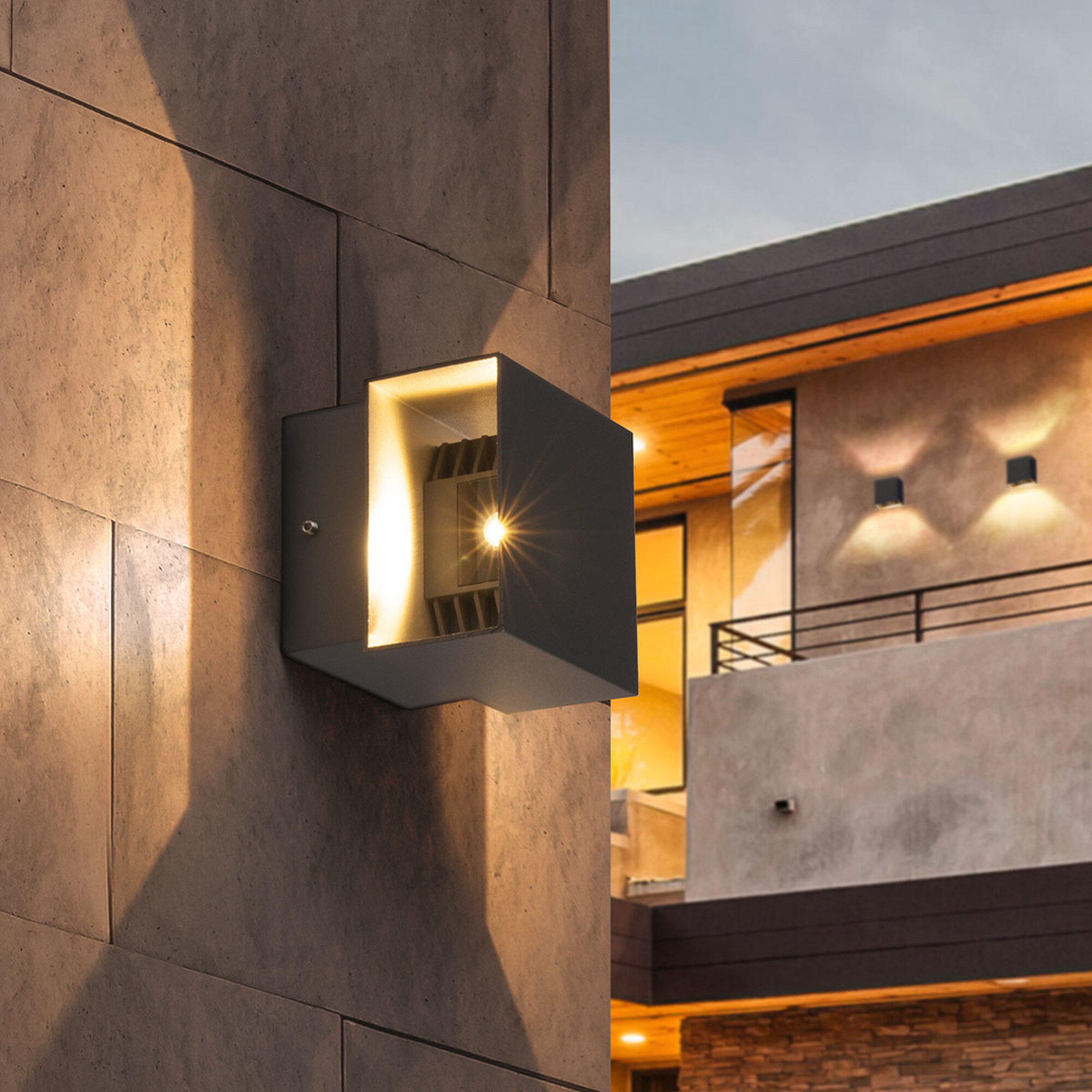 Светильник настенный декоративный 1607 TECHNO LED Fobos графит Elektrostandard (распродажа) 