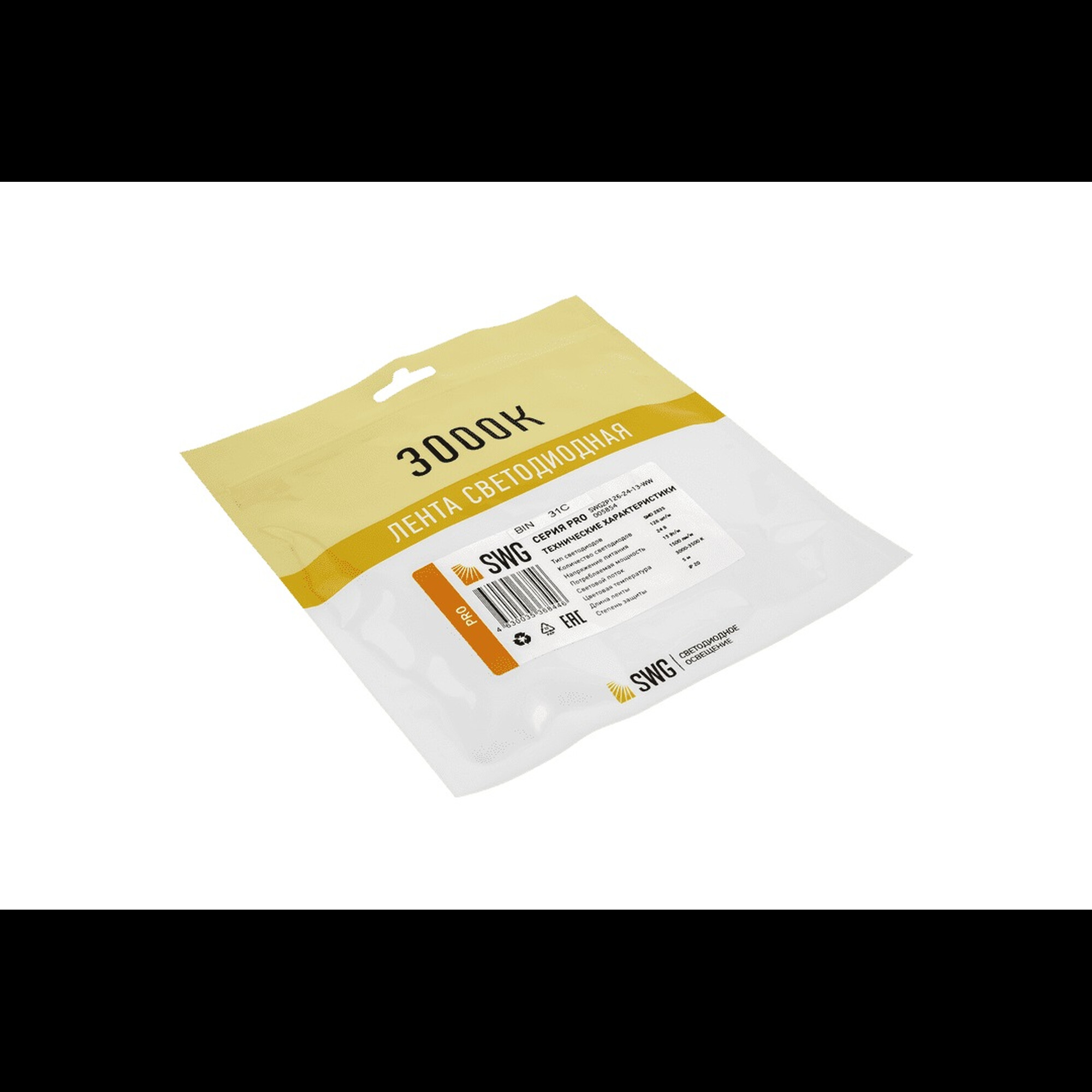 Лента светодиодная ПРО SMD2835 126LED/м 13Вт/м 24В IP20 Цвет: Теплый белый (1метр) SWG