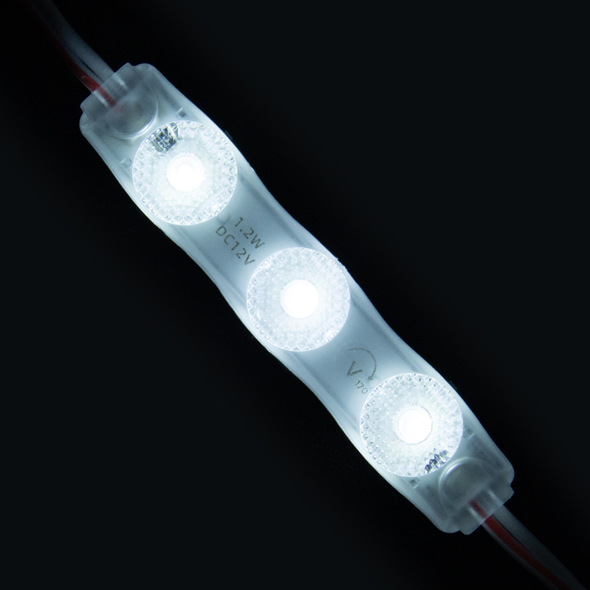 Модуль светодиодный 7014 3 SMD 2835 1,2Вт 110Лм 6000К-6500К (с линзой 170) 3M - 1шт. SignImpress