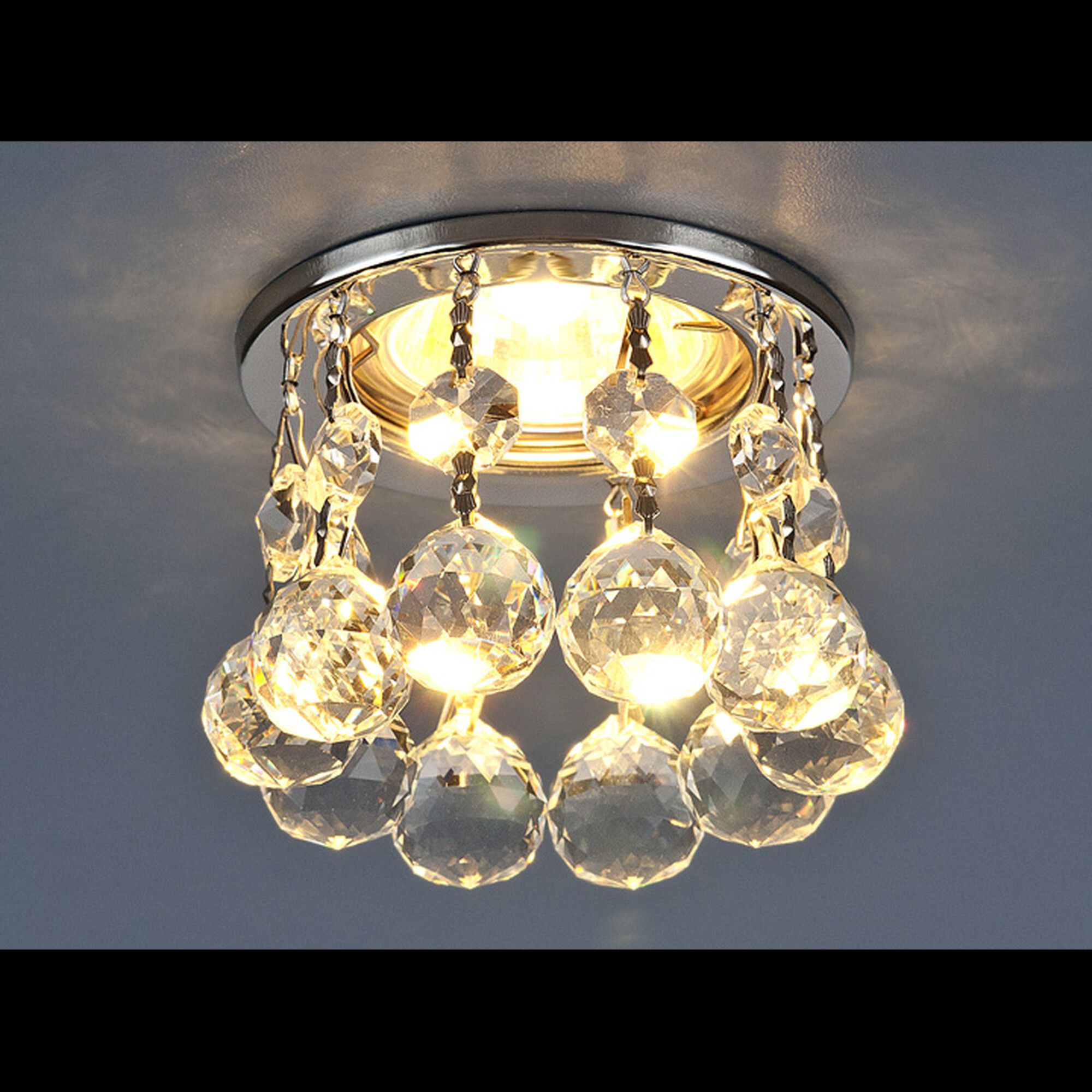 Светильник встраиваемый 2051 MR16 хром/прозрачный хрусталь шар Elektrostandard (распродажа)