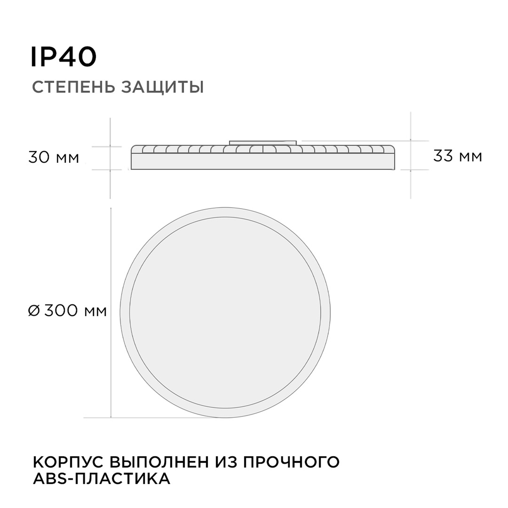 Светильник светодидный накладной, SPIN, 28Вт, 230В/50Гц, 2240лм, DIM, 3000-6500К,RGB подсвет Apeyron
