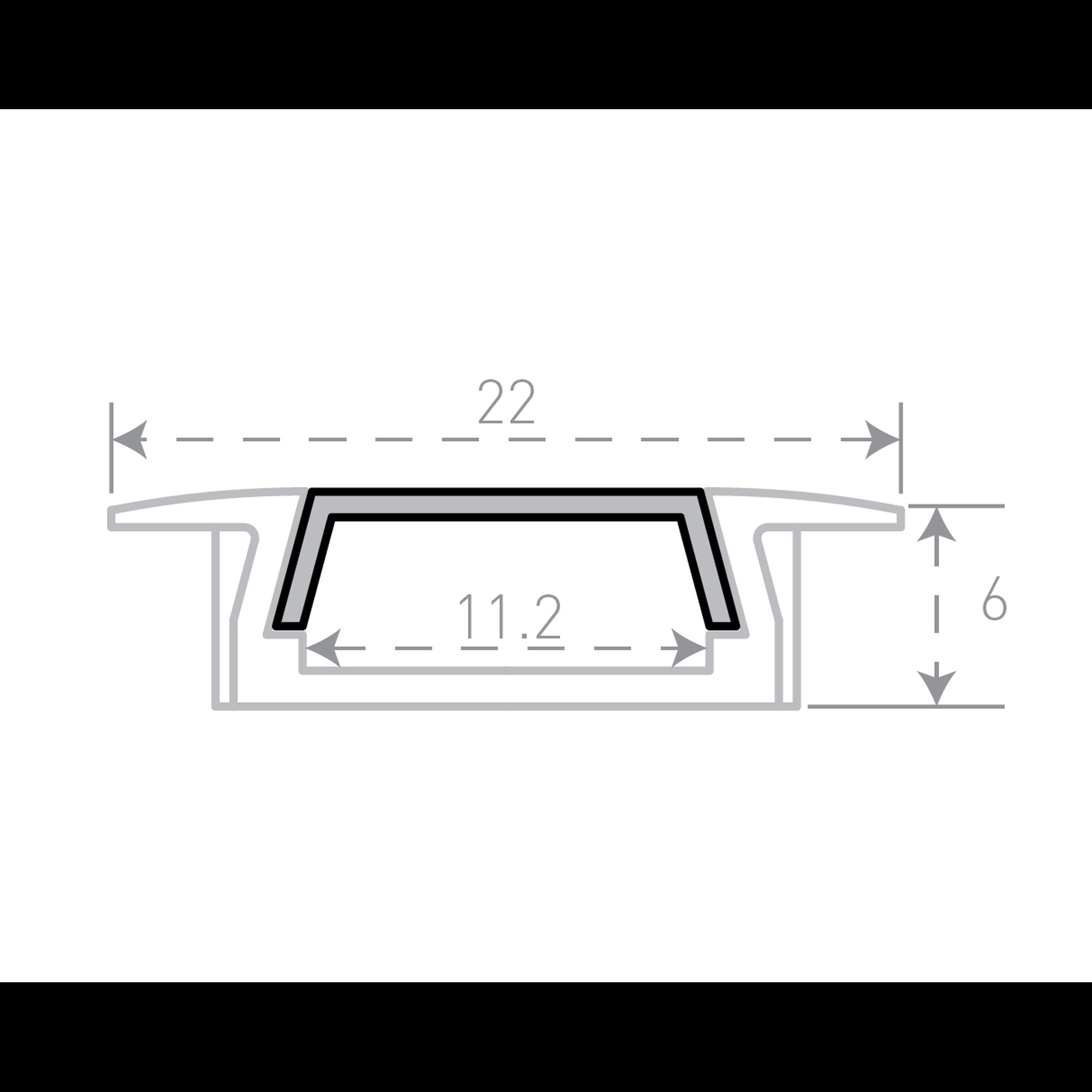 Профиль встраиваемый алюминиевый RC-2206 2м (Комплект) SWG