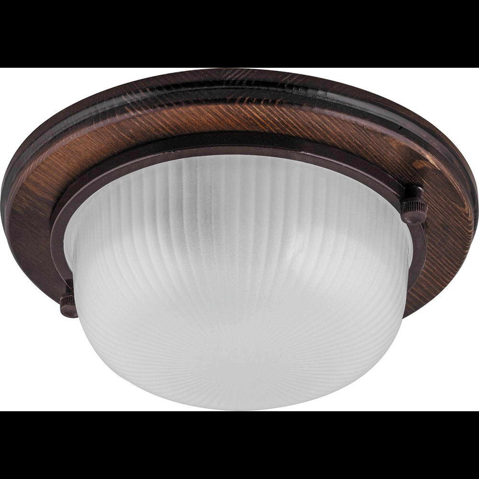 Светильник накладной IP54 , 220V 60Вт  Е27,дерево, орех, круг НБО 03-60-021 Feron