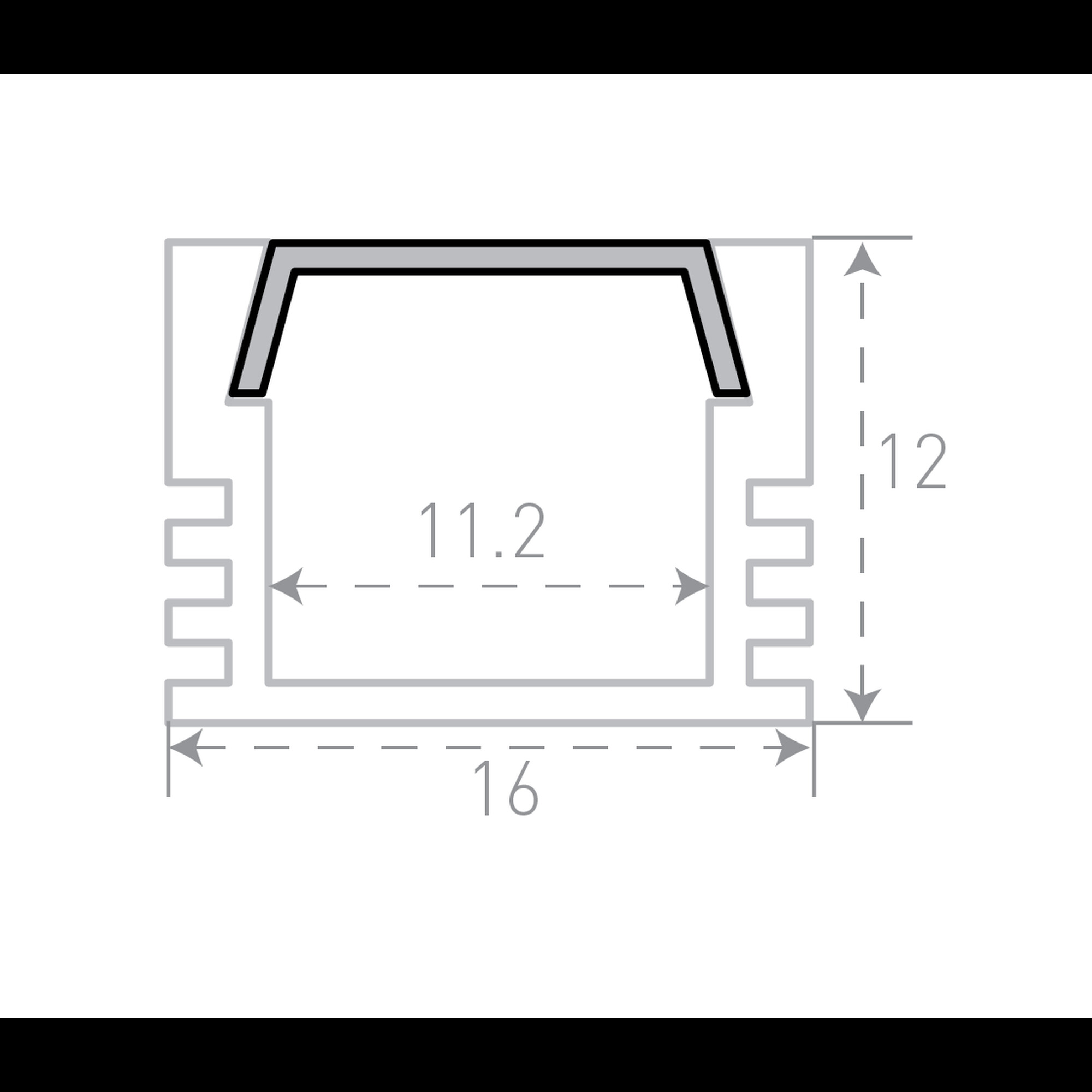 Профиль накладной алюминиевый SF-1612 (2м) (комплект) SWG