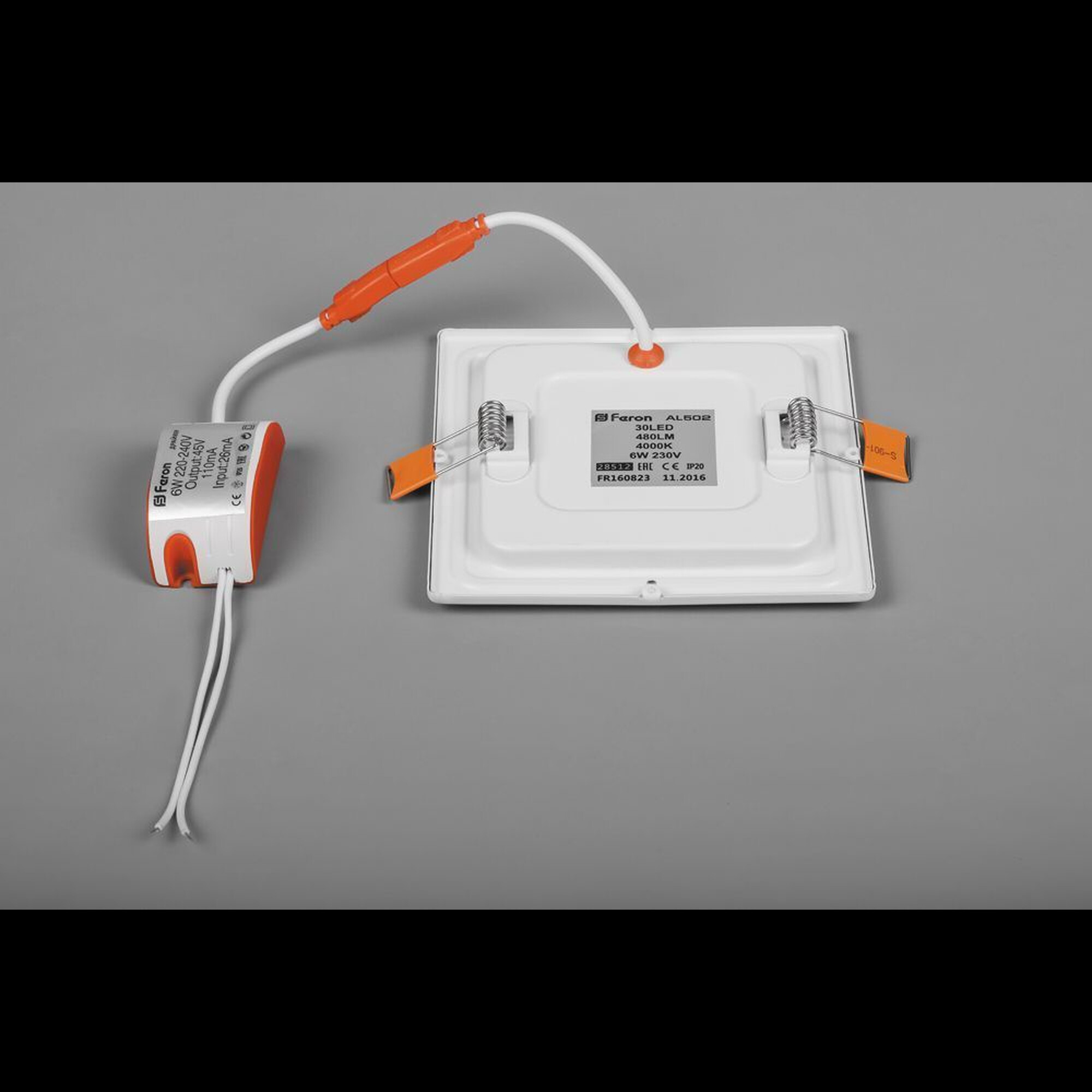 Светильник встраиваемый квадрат AL502 9W 4000K белый Feron