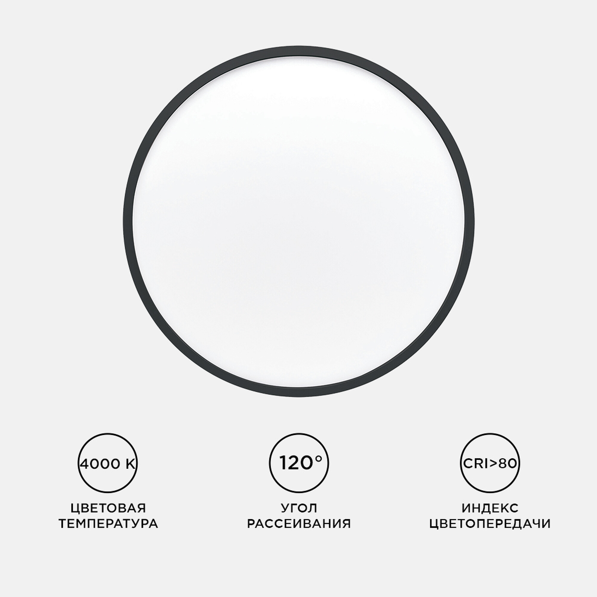 Светильник светодиодный накладной, SPIN, 28Вт, 230В/50Гц, 2800лм, 4000К, ø300х25, круг,чёрны Apeyron