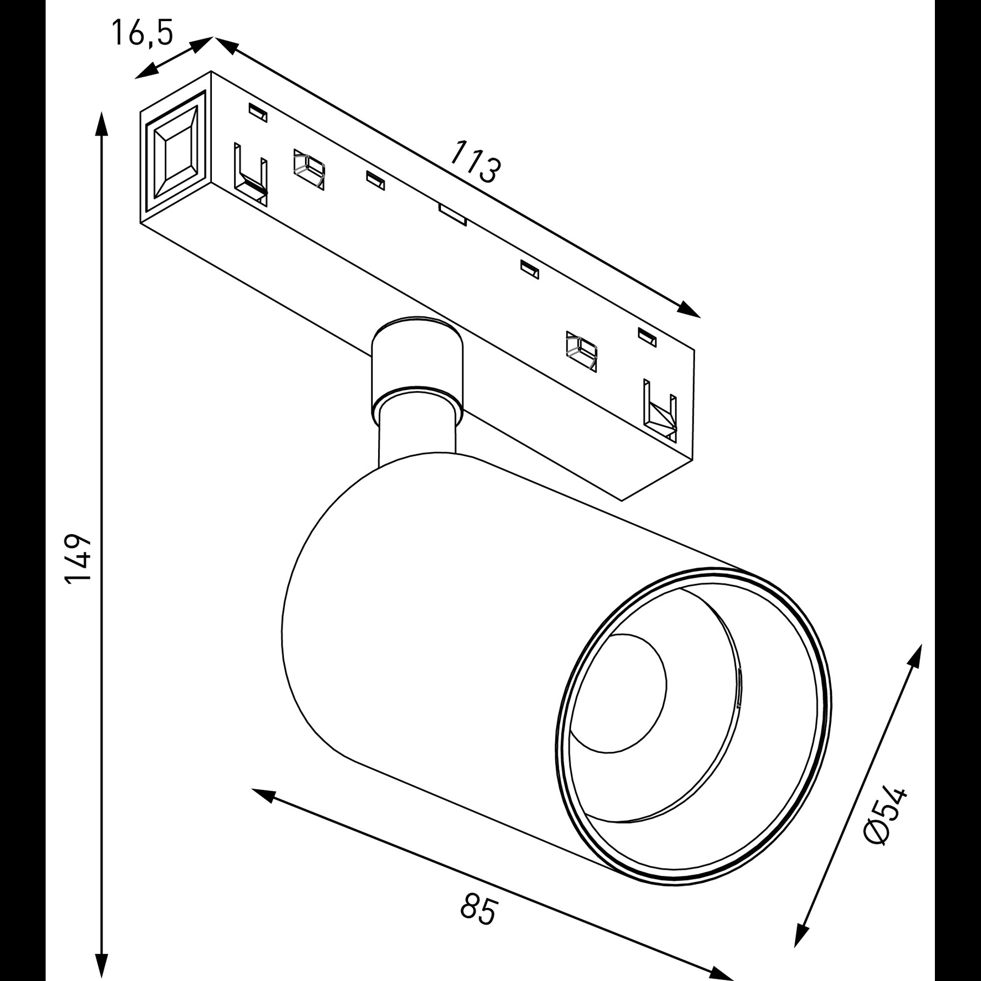 Светильник-спот светодиодный серия SY-LINK, Черный, 10Вт, IP20, Теплый белый (3000К) SWG 