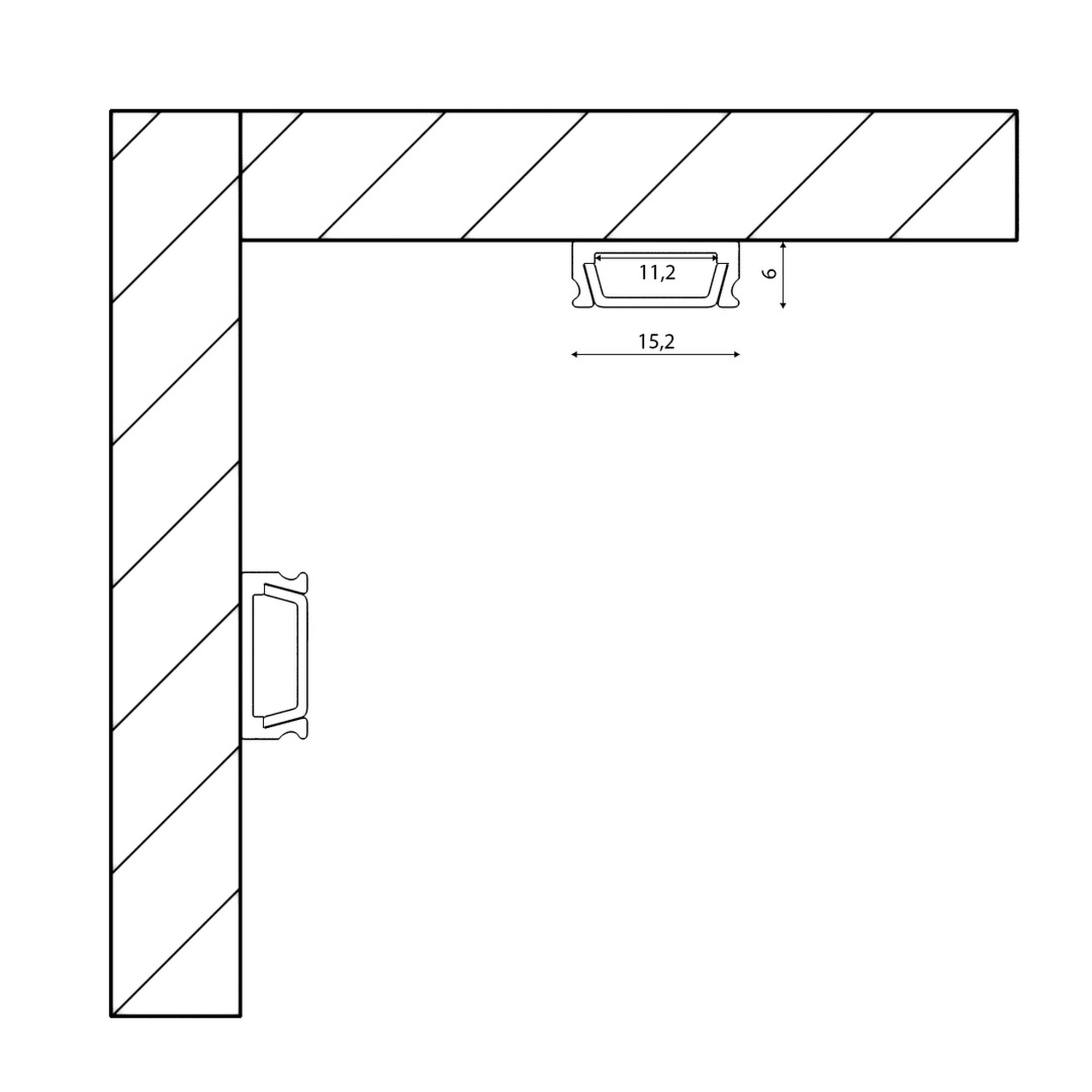 Профиль накладной алюминиевый SF-1506 (2м) (комплект) черный SWG