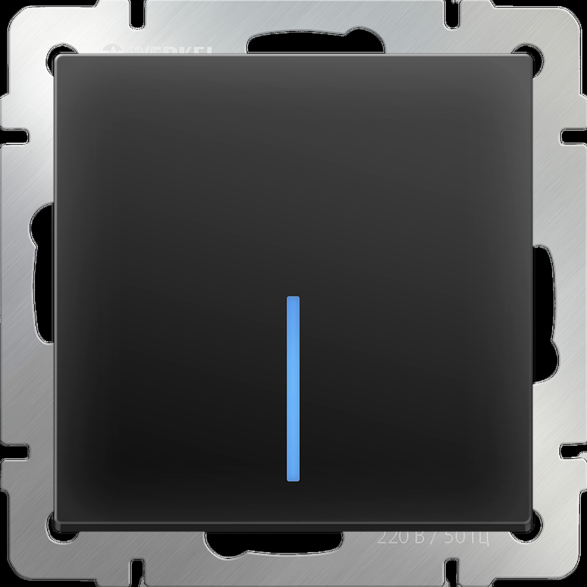 Выключатель одноклавишный с подсветкой (черный матовый) / W1110108 (распродажа)