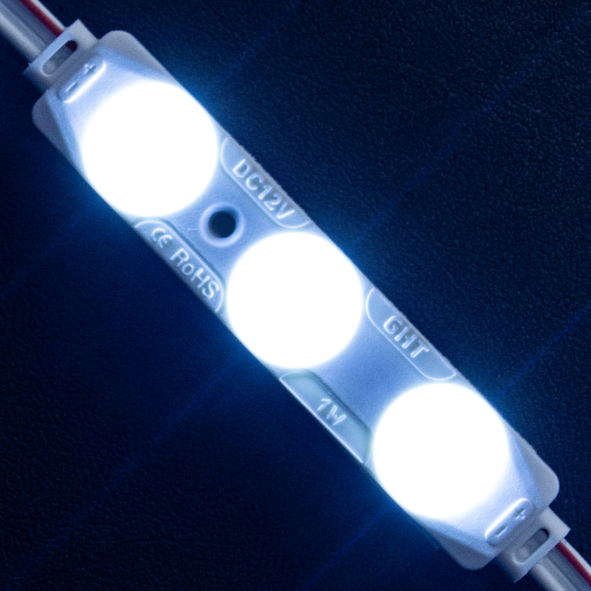 Модуль светодиодный 3 SMD 2835 1Вт 110Лм 10000К (с линзой 160) -1шт. SignImpress