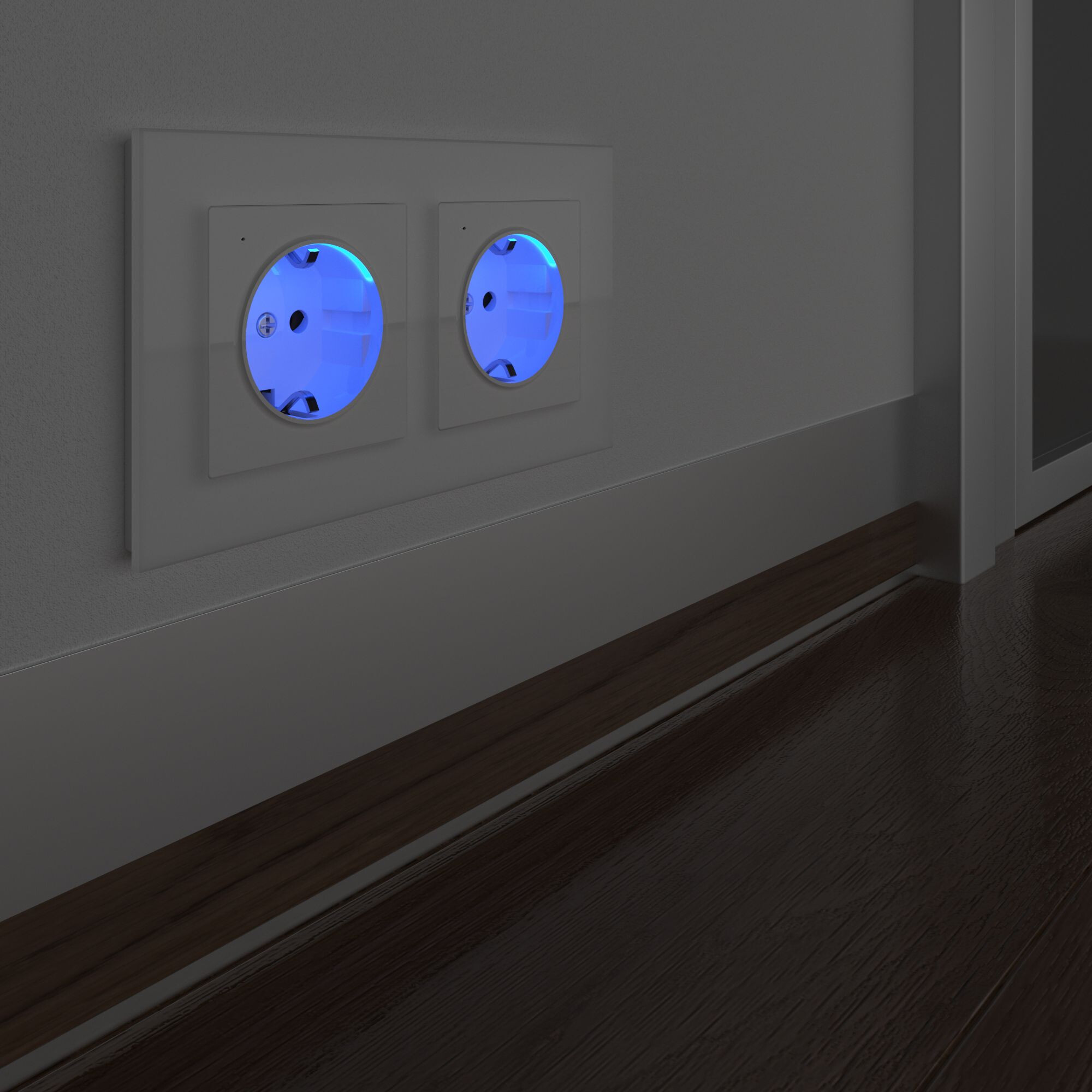 Розетка с подсветкой (белая) / W1171401 (распродажа)