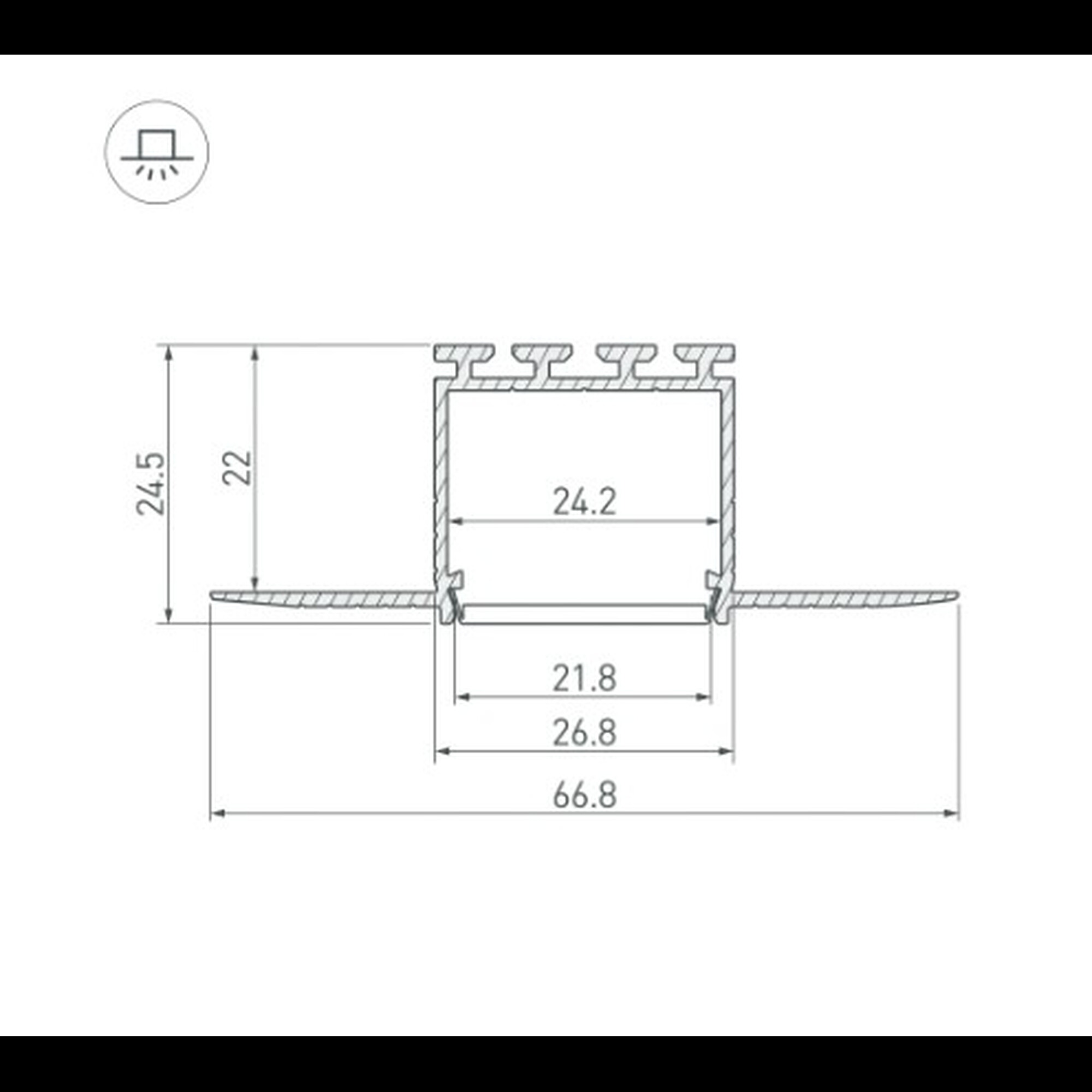 Профиль PLS-LOCK-H25-F-HIDE-2000 (Алюминий) Arlight