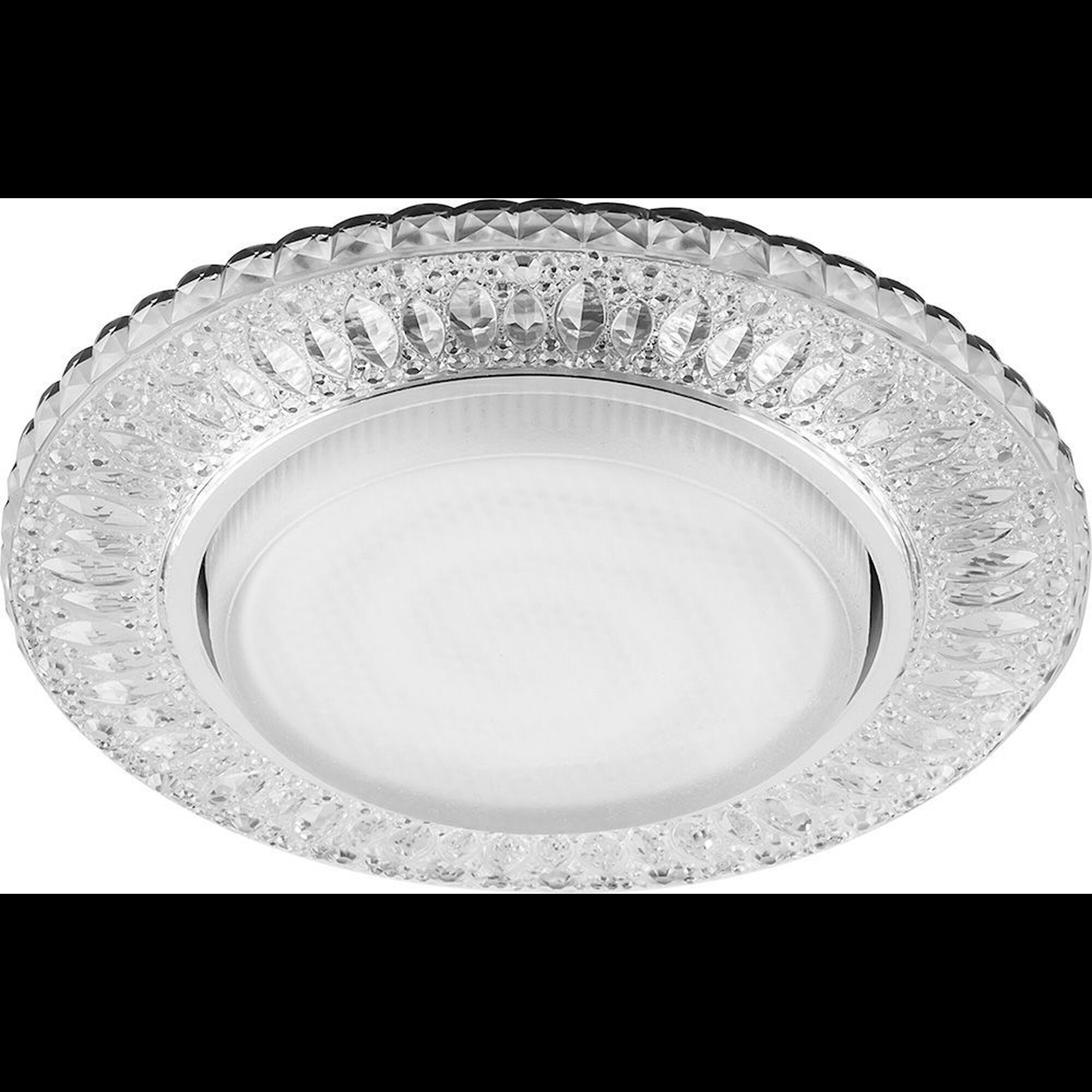 Светильник встраиваемый с подсветкой CD4022 GX53 4000K 11W прозрачный хром Feron