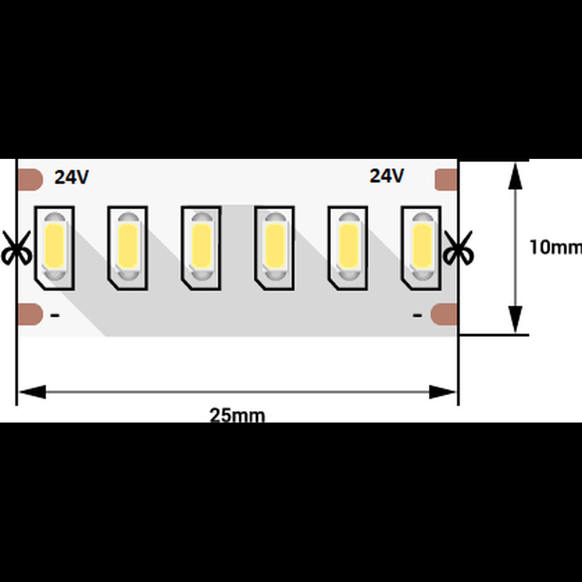 Лента светодиодная 3014, 240 LED/м, 22 Вт/м, 24В , IP20, Цвет:Теплый, CE, 3М, (1метр) (распродажа)