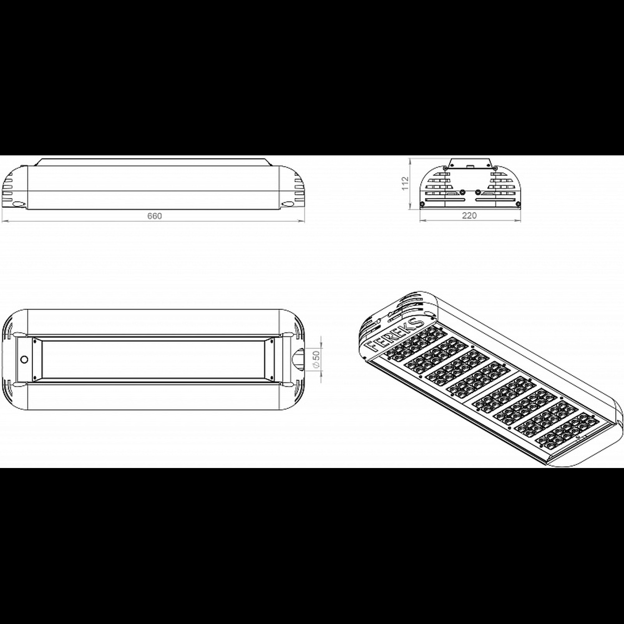 Светильник консольный ДКУ 07-156-850-Д120 (156 Вт, до 20264 Лм, 7,5 кг) Ферекс