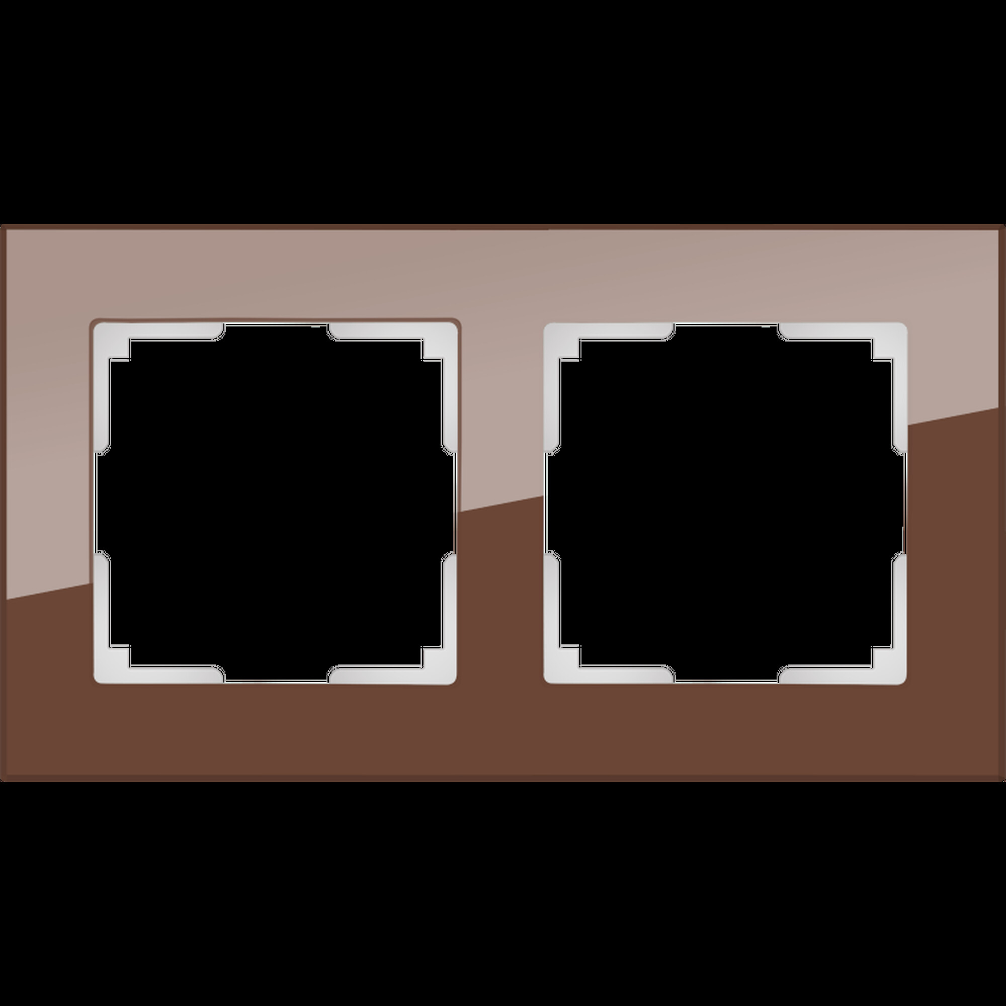 Рамка на 2 пост (мокко, стекло) / WL01-Frame-02 (распродажа)
