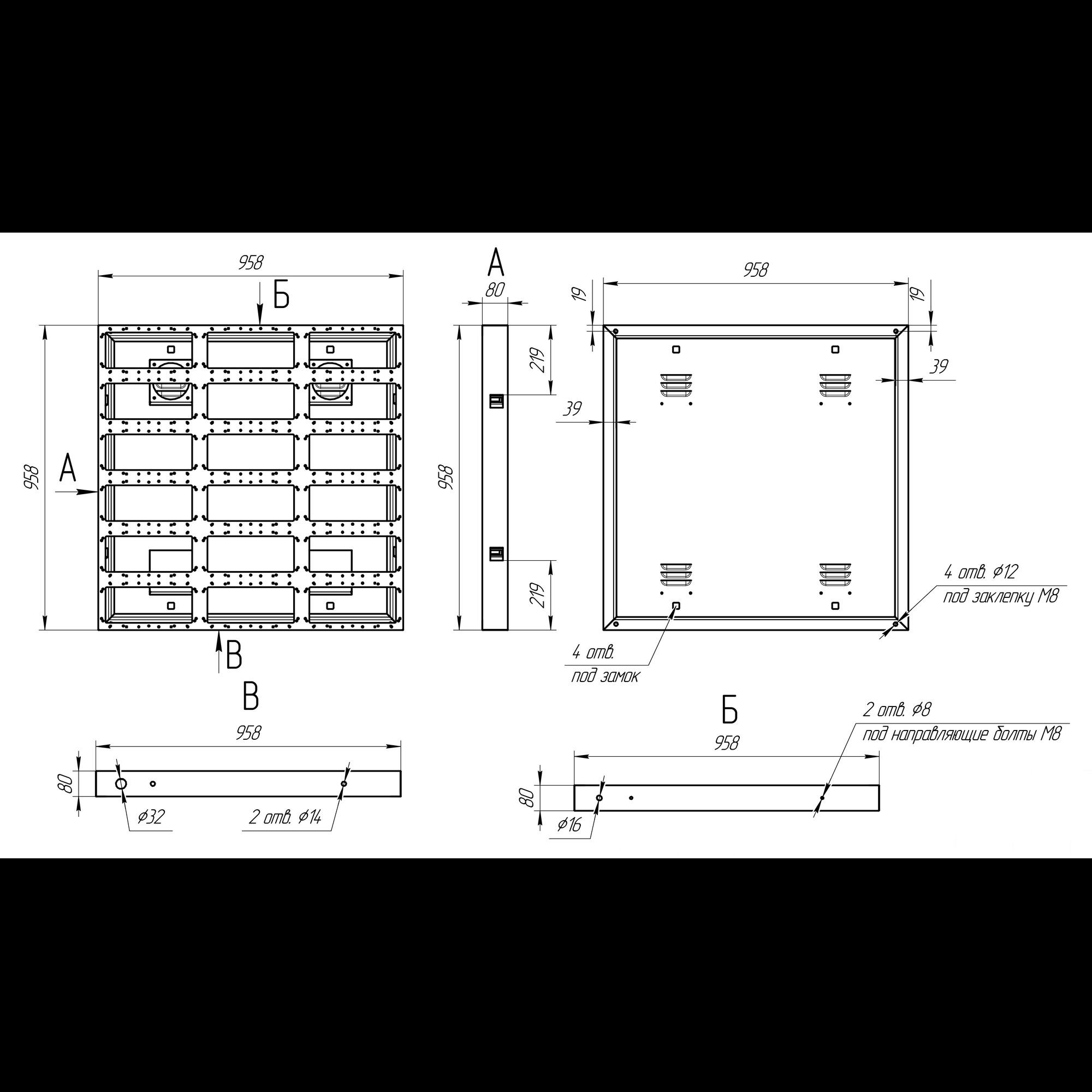 Кабинет металлический уличный фронтальный 960*960