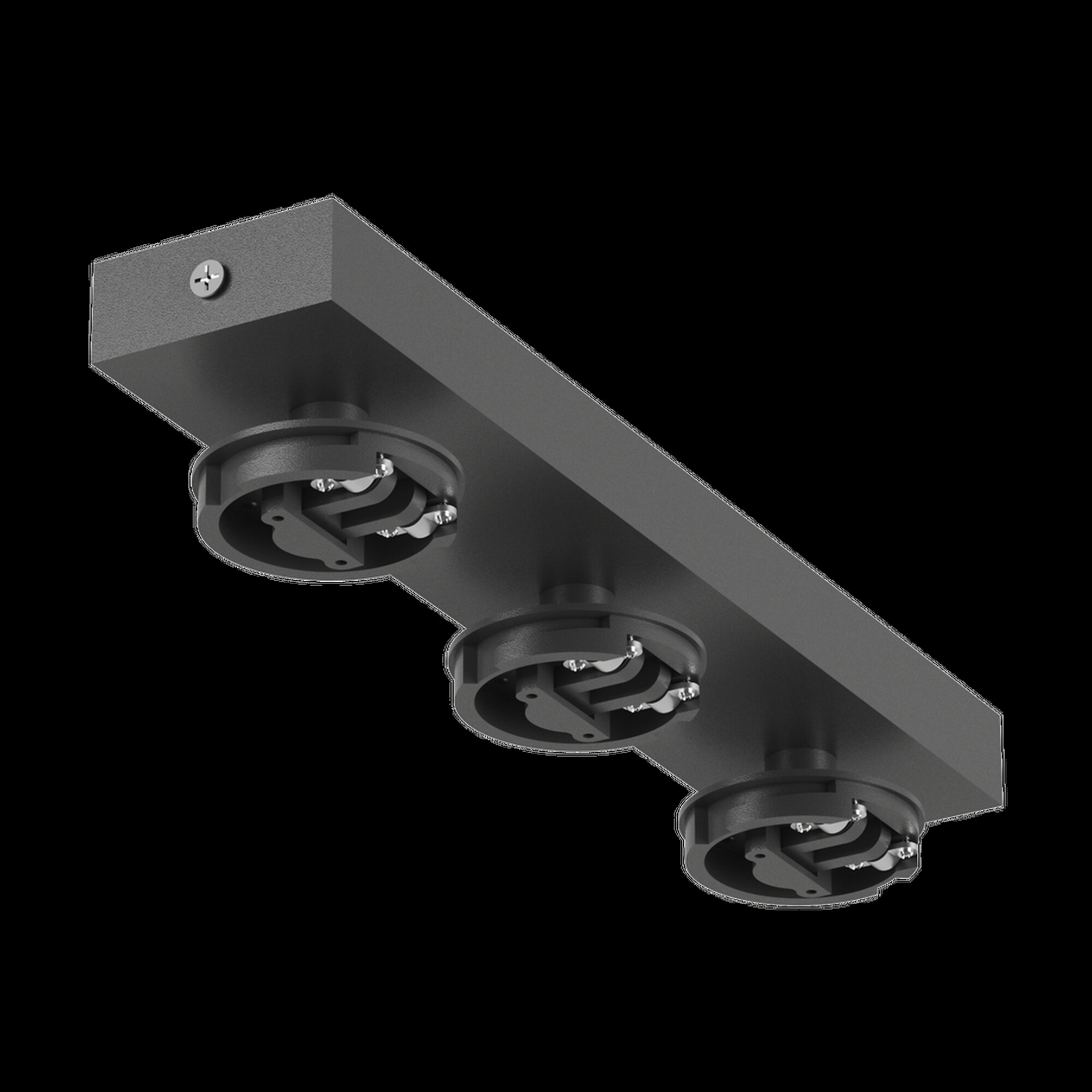 Крепление сменное М13 MINI VILLY, поворотное накладное тройное, цвет черный SWG