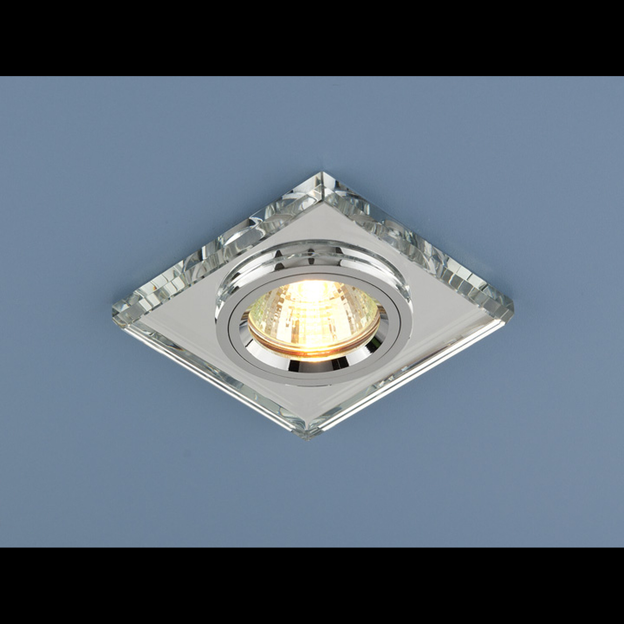 Светильник встраиваемый с подсветкой квадрат 8170 MR16 зеркальный/сер. Elektrostandard (распродажа)