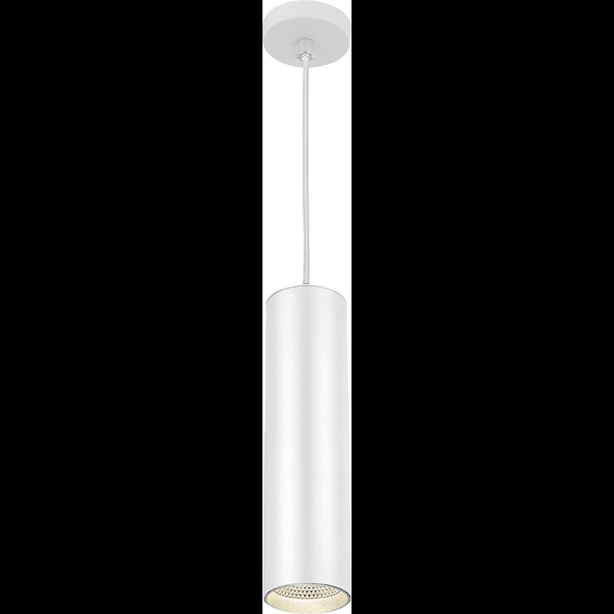 Светильник подвесной HL530, 15W, 1350Lm, 4000K, 35 градусов, белый, на подвесе, D80*H200 Feron