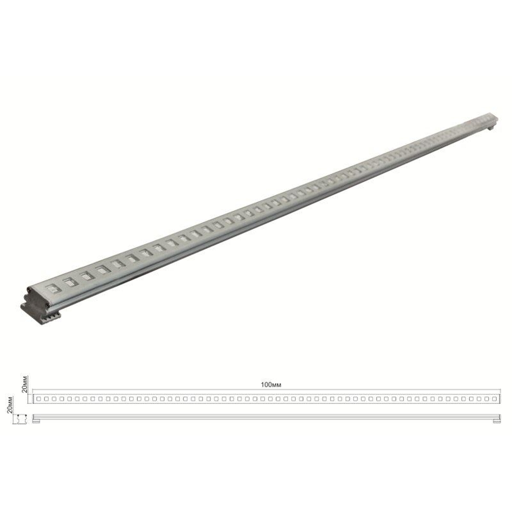 Светильник линейный архитектурный AL-16100-2 RGB (16 pix) DC12V/12W 48шт х SMD5050/IP65 