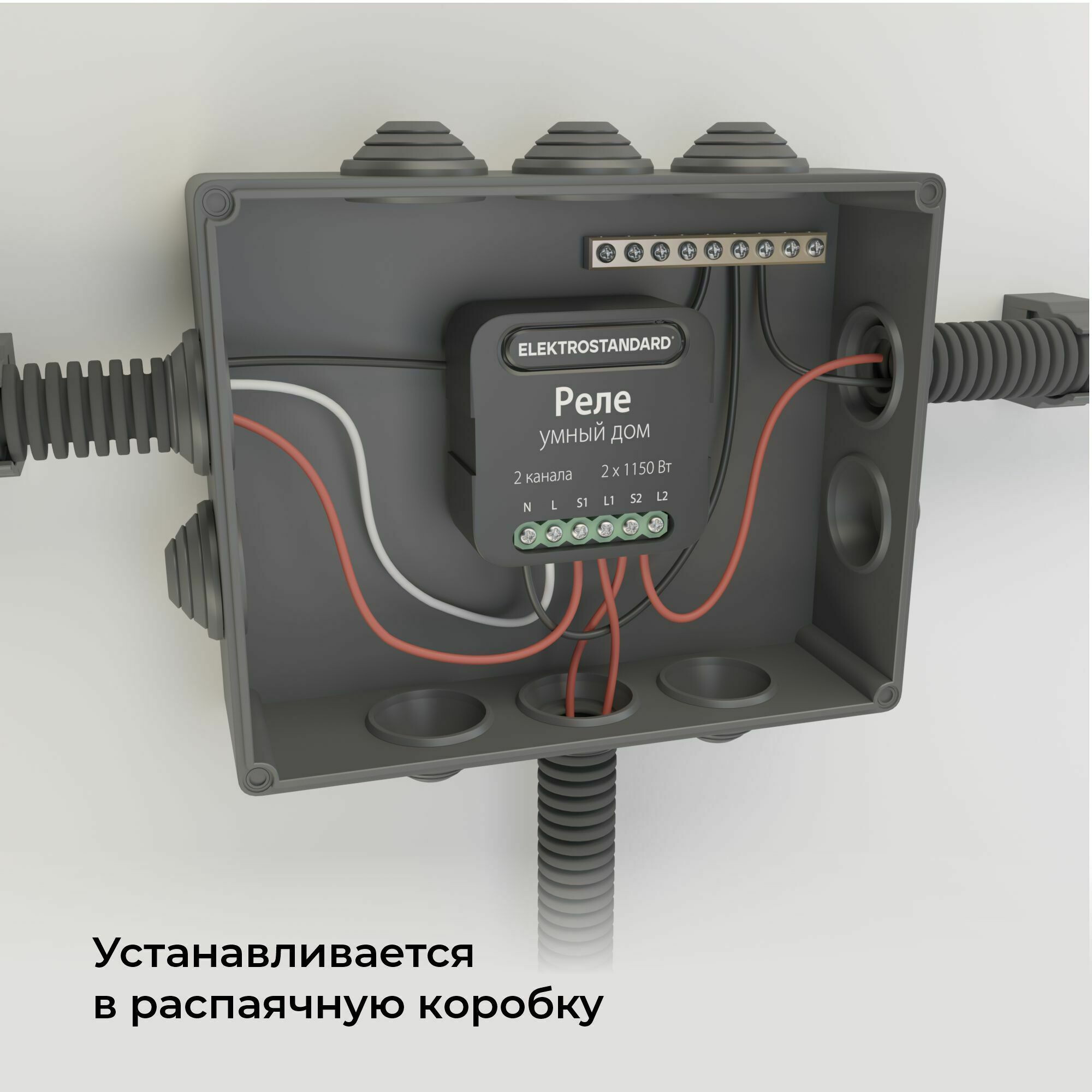 Умный дом реле черный 2 канала 1150W 76007/00 Elektrostandard