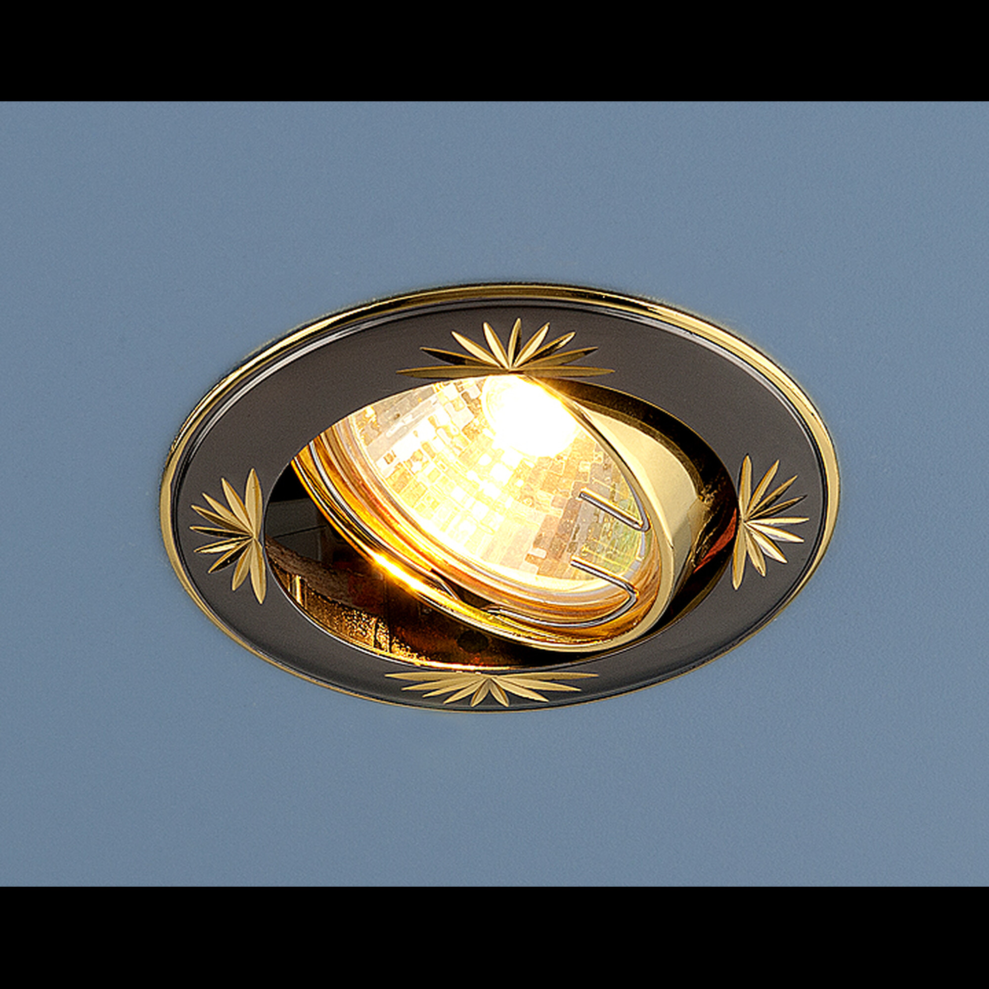 Светильник встраиваемый поворотный 104А MR16 чёрный/золото Elektrostandard (распродажа)