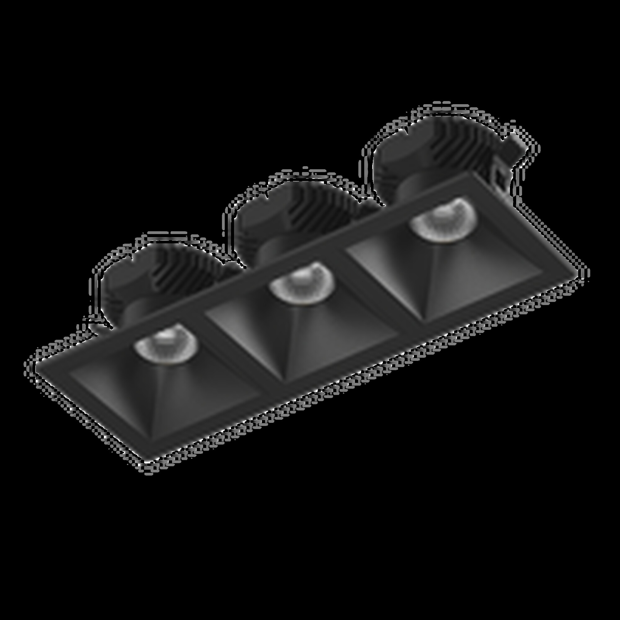 Рамка тройная квадрат для COMBO 3, черная SWG