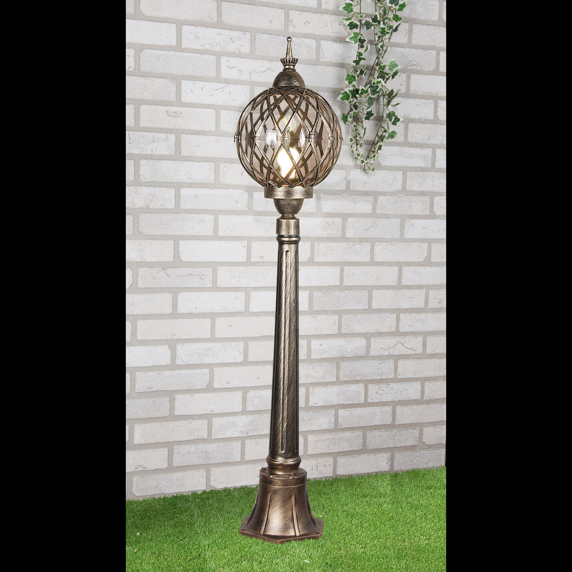 Светильник столбовой декоративный Е27 60W IP44 Sirius F черное золото Elektrostandard