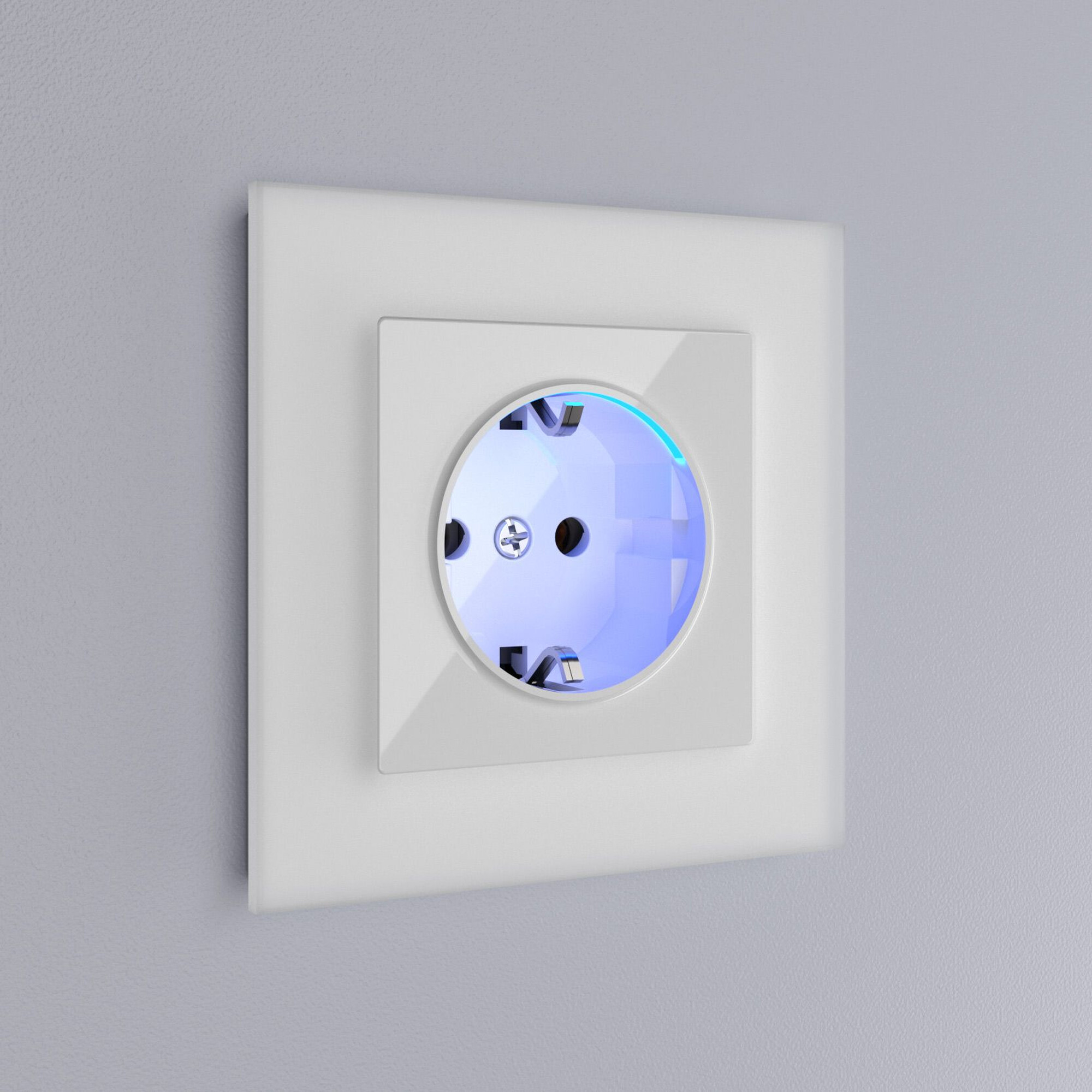 Розетка с подсветкой (белая) / W1171401 (распродажа)