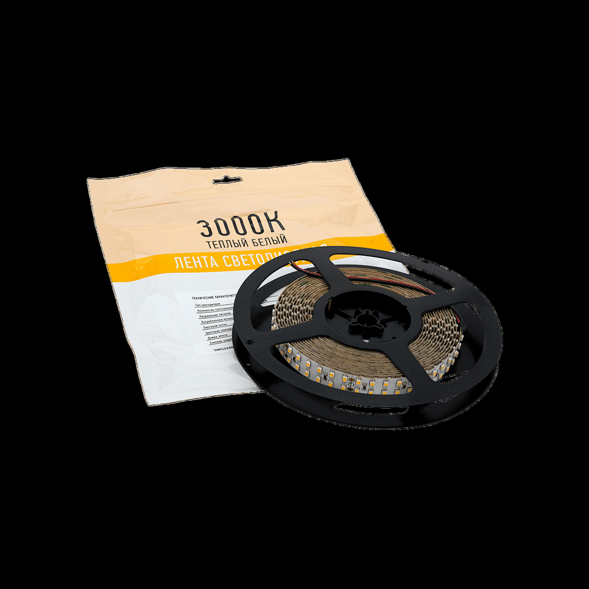 Лента светодиодная стандарт SMD3528 240LED/м 19,2Вт/м 24В IP20 Цвет:Теплый (1метр) SWG (распродажа)