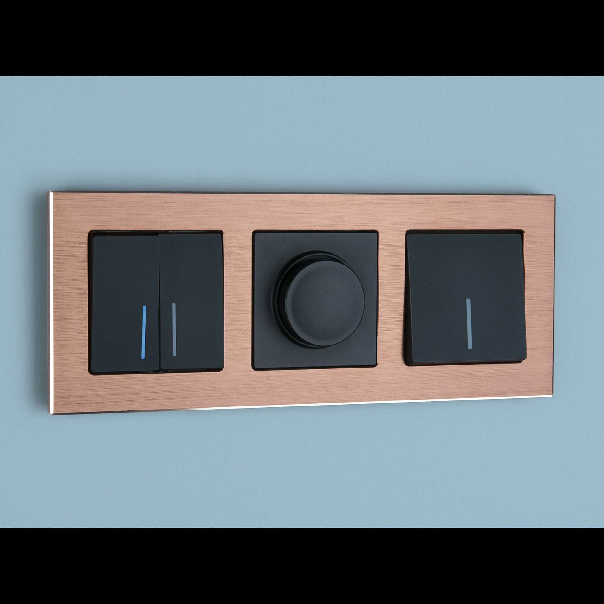 Выключатель одноклавишный с подсветкой (черный матовый) / W1110108 (распродажа)