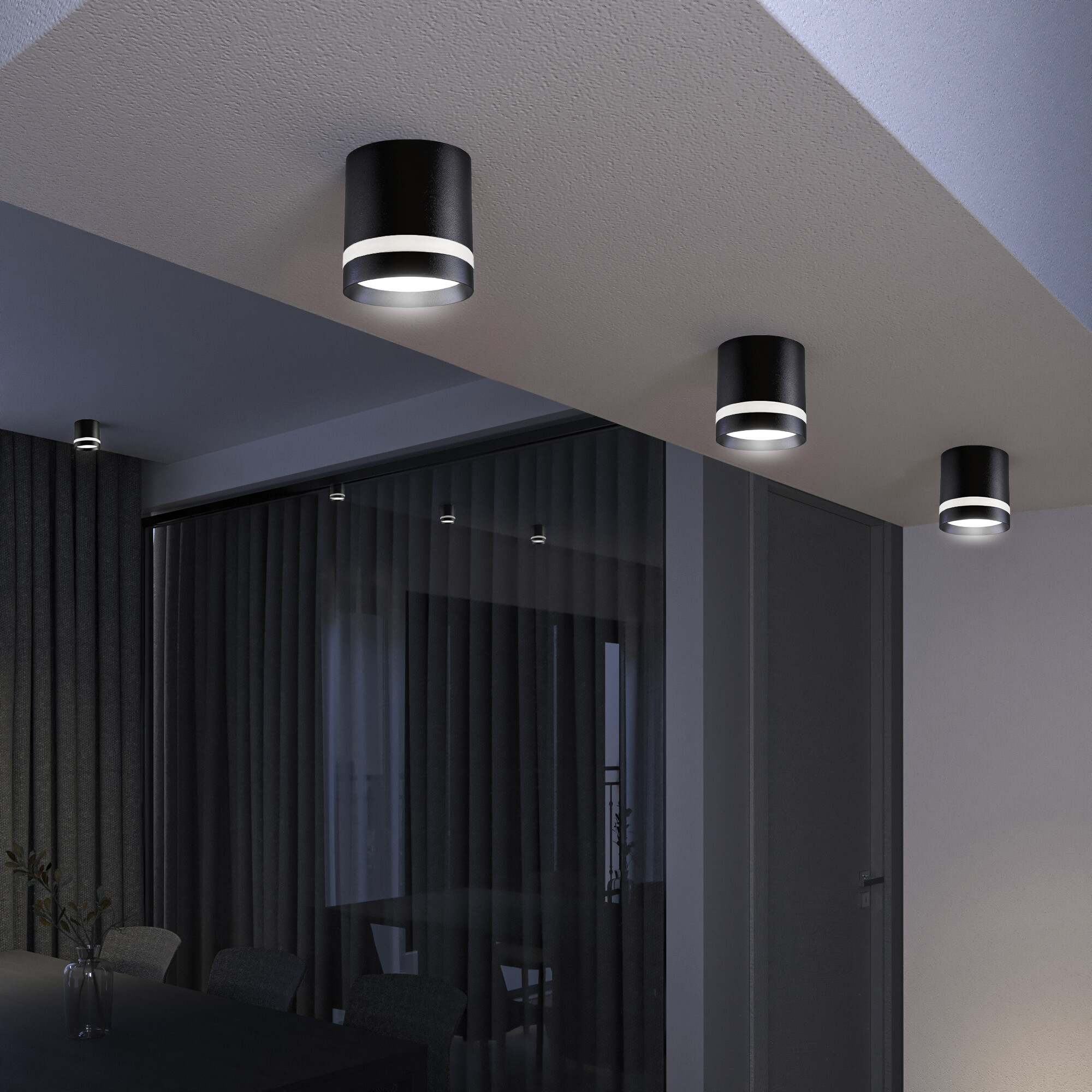 Светильник накладной под лампу GX53 с акрилом SI-SOR-GX53-1B Чёрный SignImpress