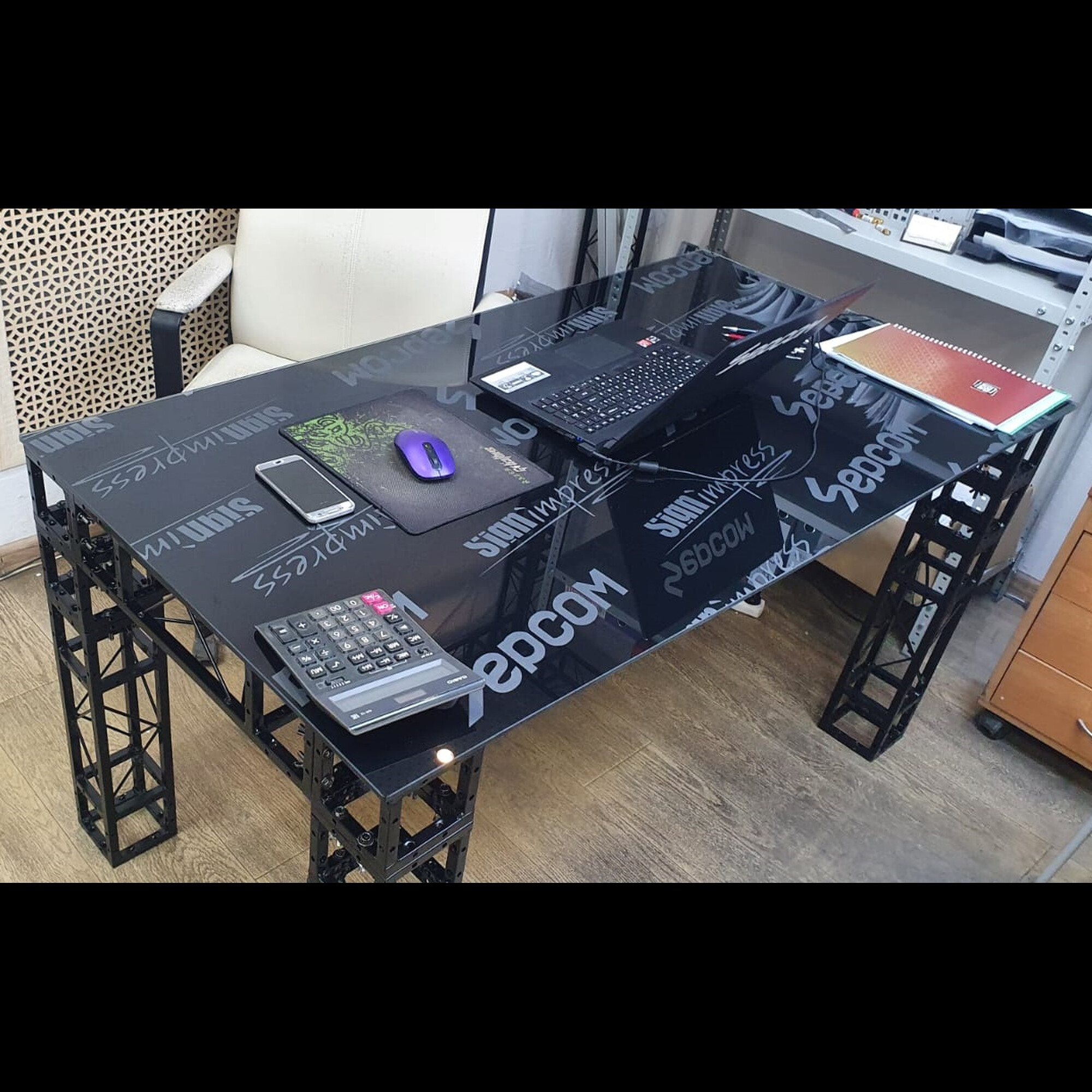 Фермы металлические Line 22*22*150cm, цвет черный, SignImpress