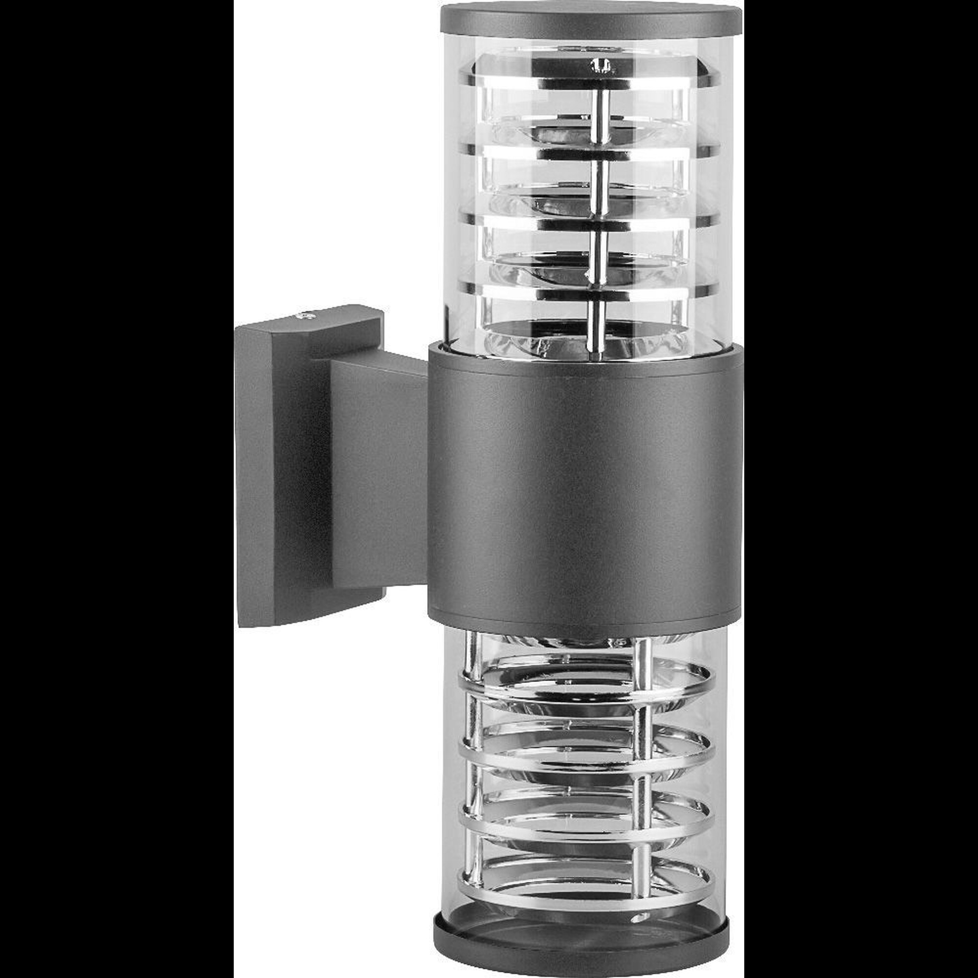 Светильник садово-парковый DH0802, техно на стену вверх/вниз,  2*E27 230V, серый Feron