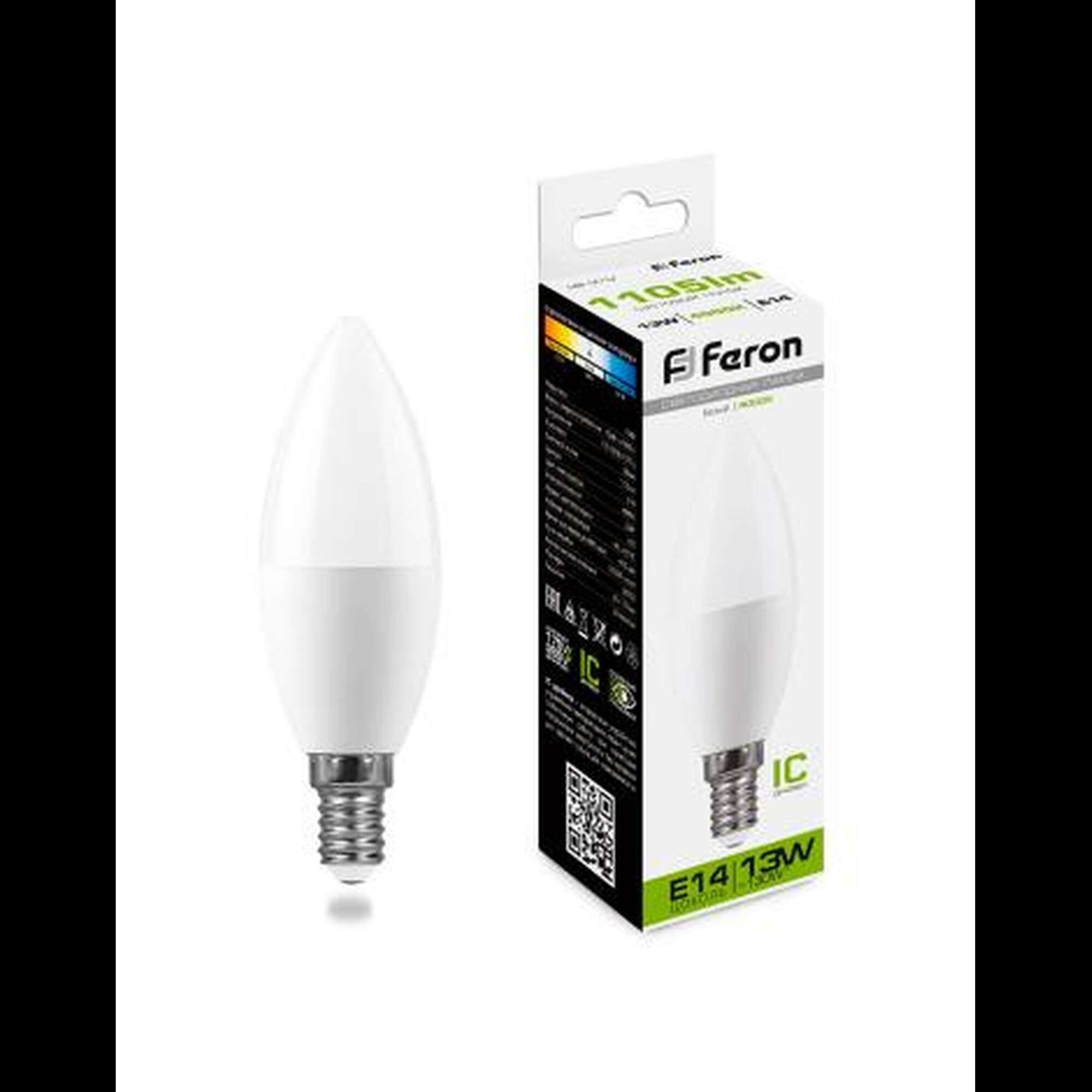 Лампа светодиодная LB-970 Свеча E14 13W 175-265V 4000K Feron