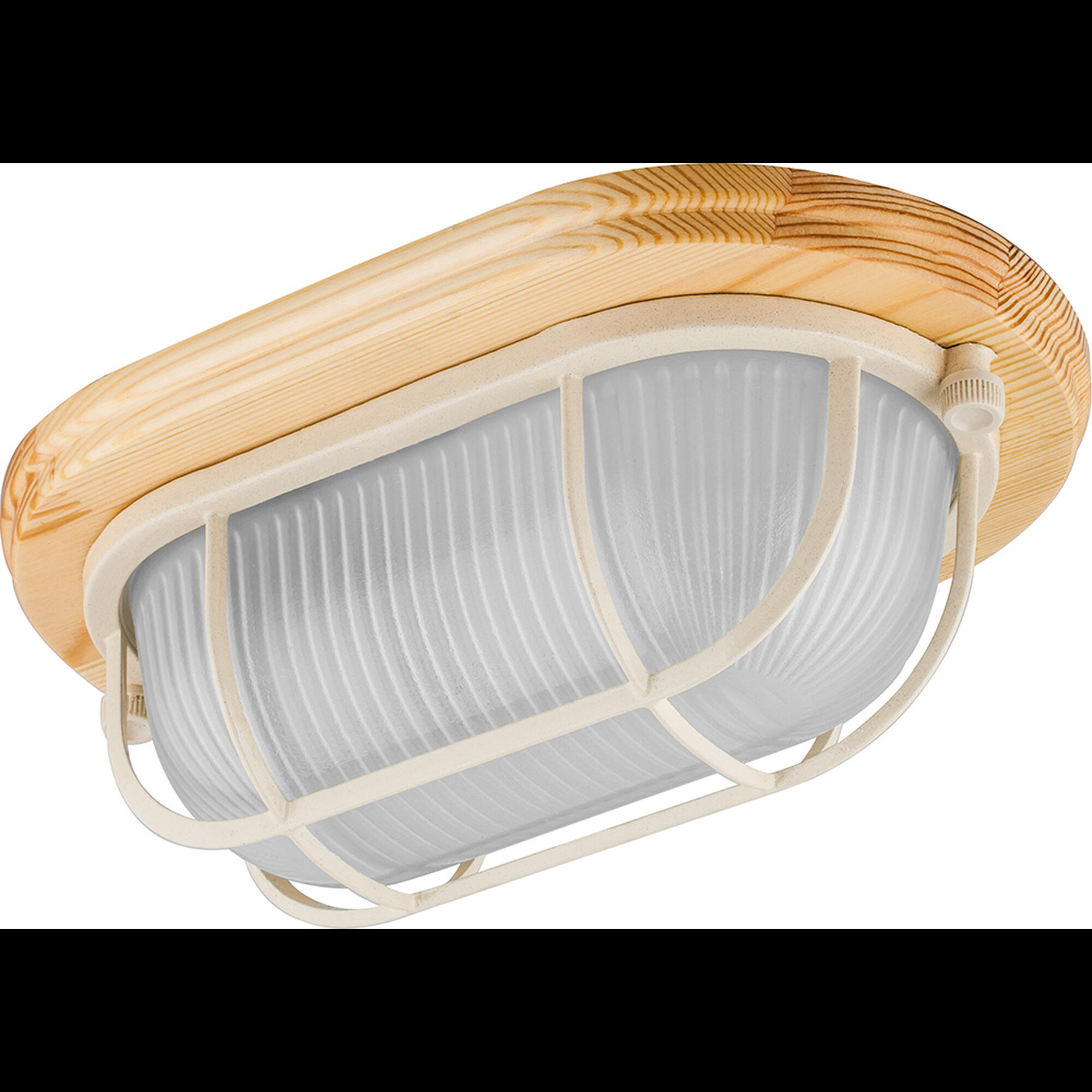 Светильник светодиодный НБО 04-60-012  220V 60Вт  Е27 IP54 дерево, клен, овал, с решеткой Feron