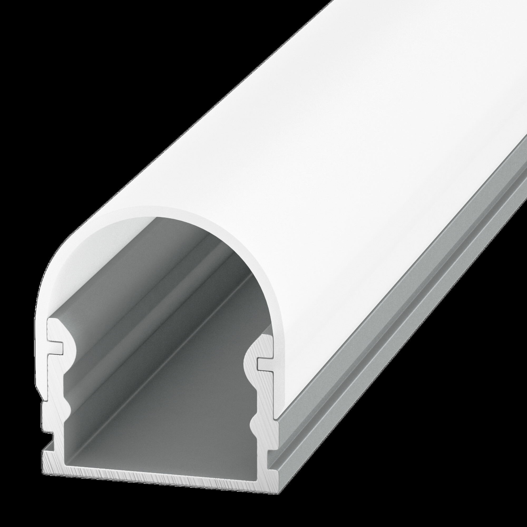 Профиль накладной алюминиевый с полукруглым экраном ROUND SF-2121-RD (2м) (комплект) SWG (распродажа)