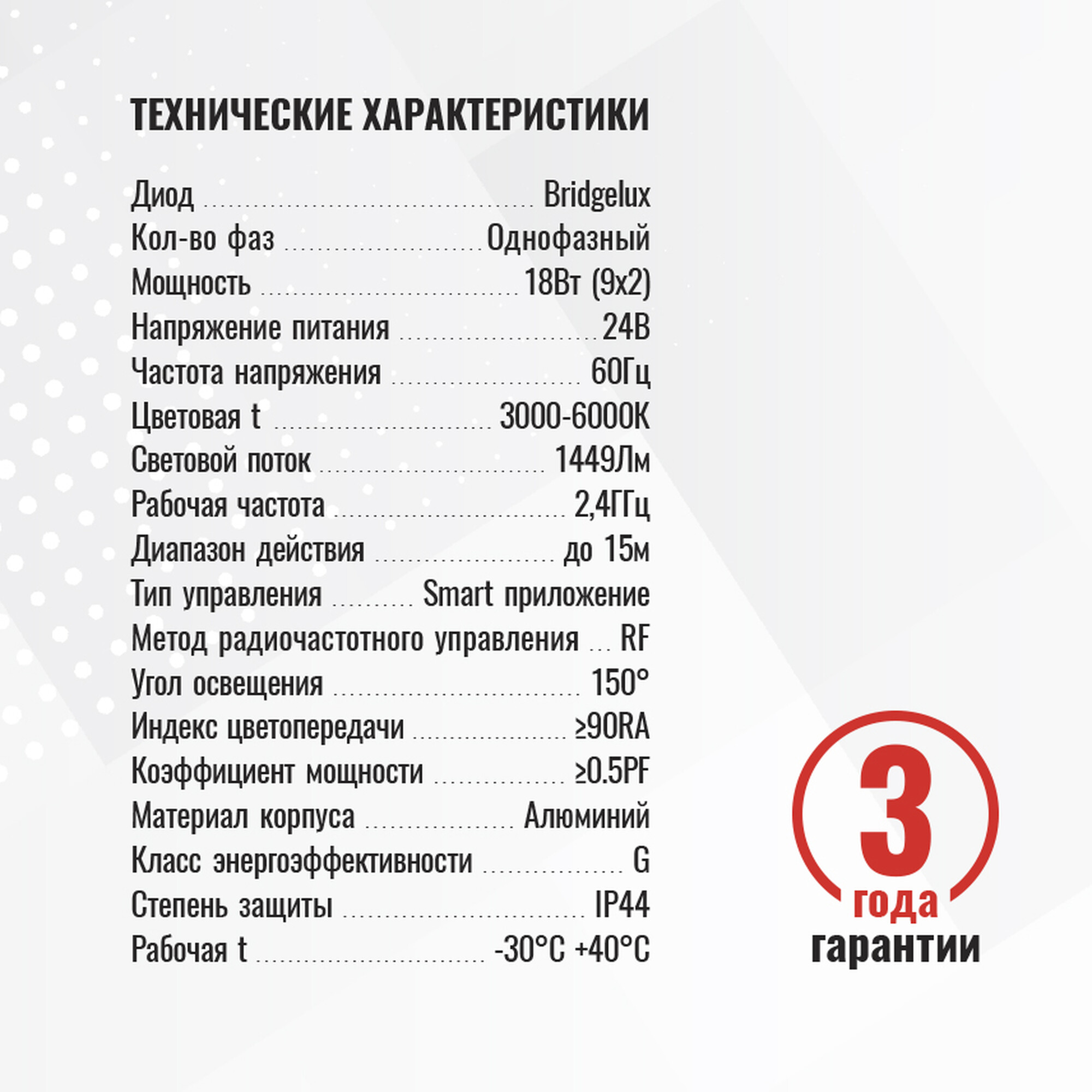 Светильник трековый 1ф магнит дим Smart-2 двойной Bridgelux 24В 18Вт 3000-6000К Чёрный 3гSignImpress