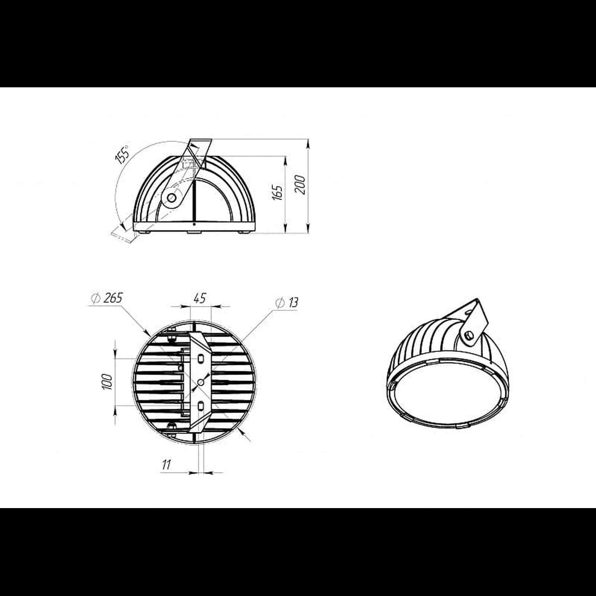 Светильник светодиодный FHB 02-150-850-F15 (150 Вт, 20950 Лм, 5,8 кг) Ферекс