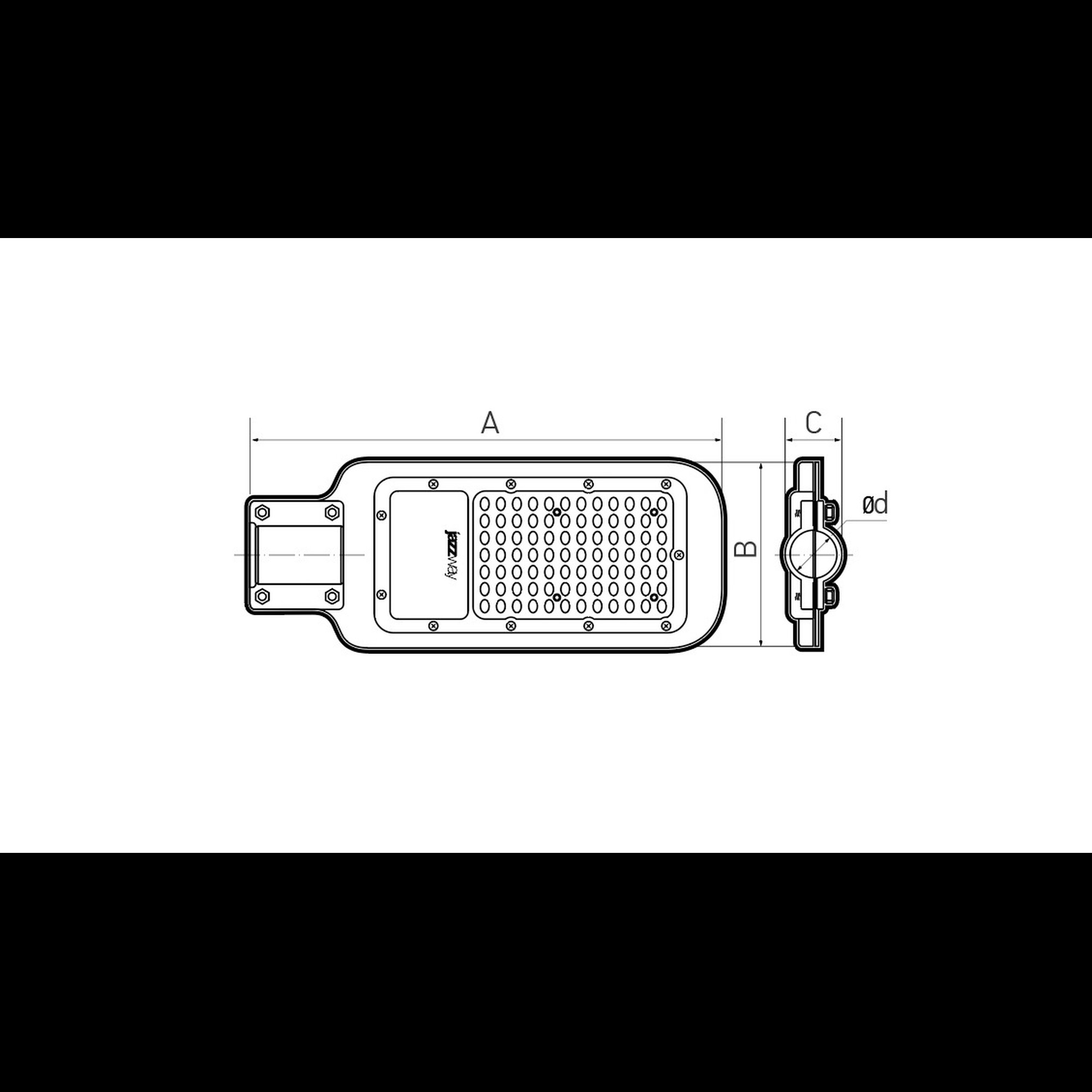 Светильники светодиодные консольные PSL 07 100w 5000K GR IP65 Jazzway 