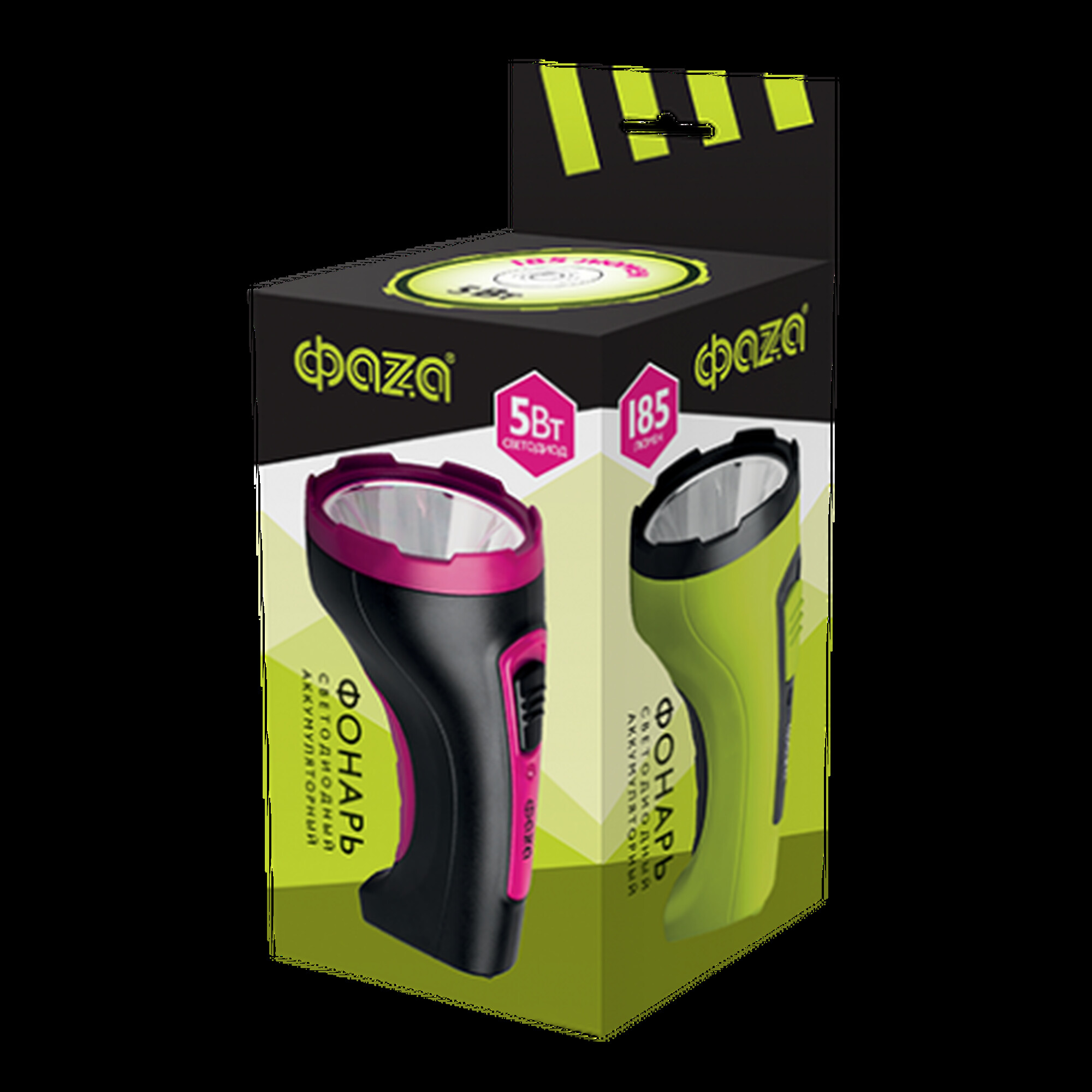 Фонарь акк. ручной ФАZА AccuF2-L5W-gn (зел./черн.)