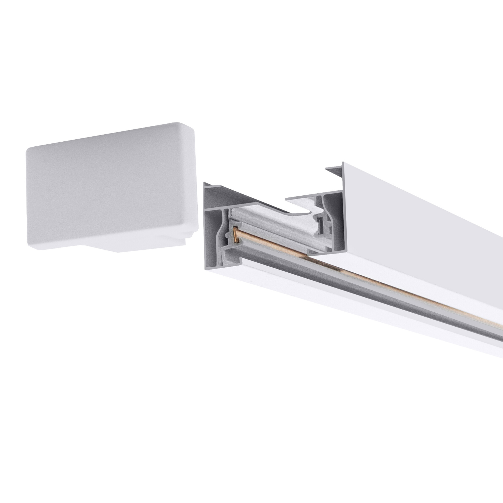 Шинопровод однофазный накладной Standard 220В для трековых светильников Белый 2м SignImpress