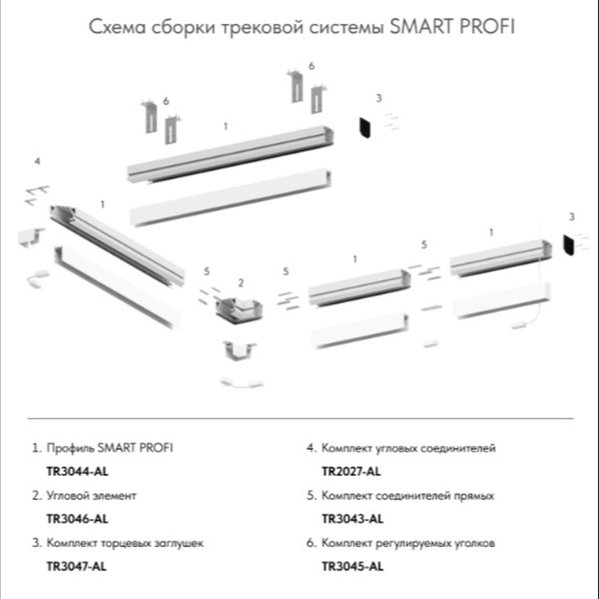 Комплект соединителей прямых SMART ONE TR3043-AL Denkirs