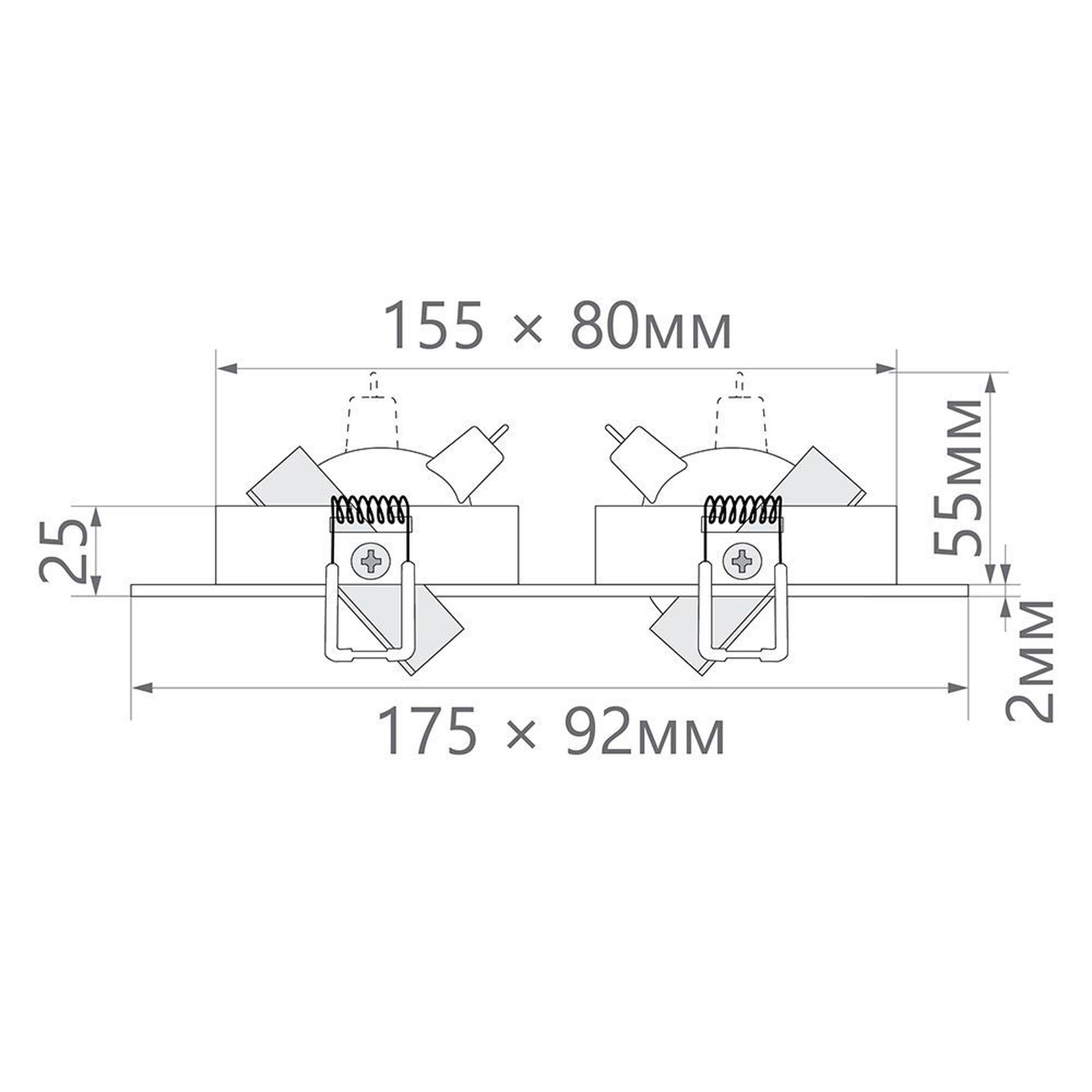 Светильник встраиваемый прямоугольник поворотный DL2802 MR16 50W черный Feron