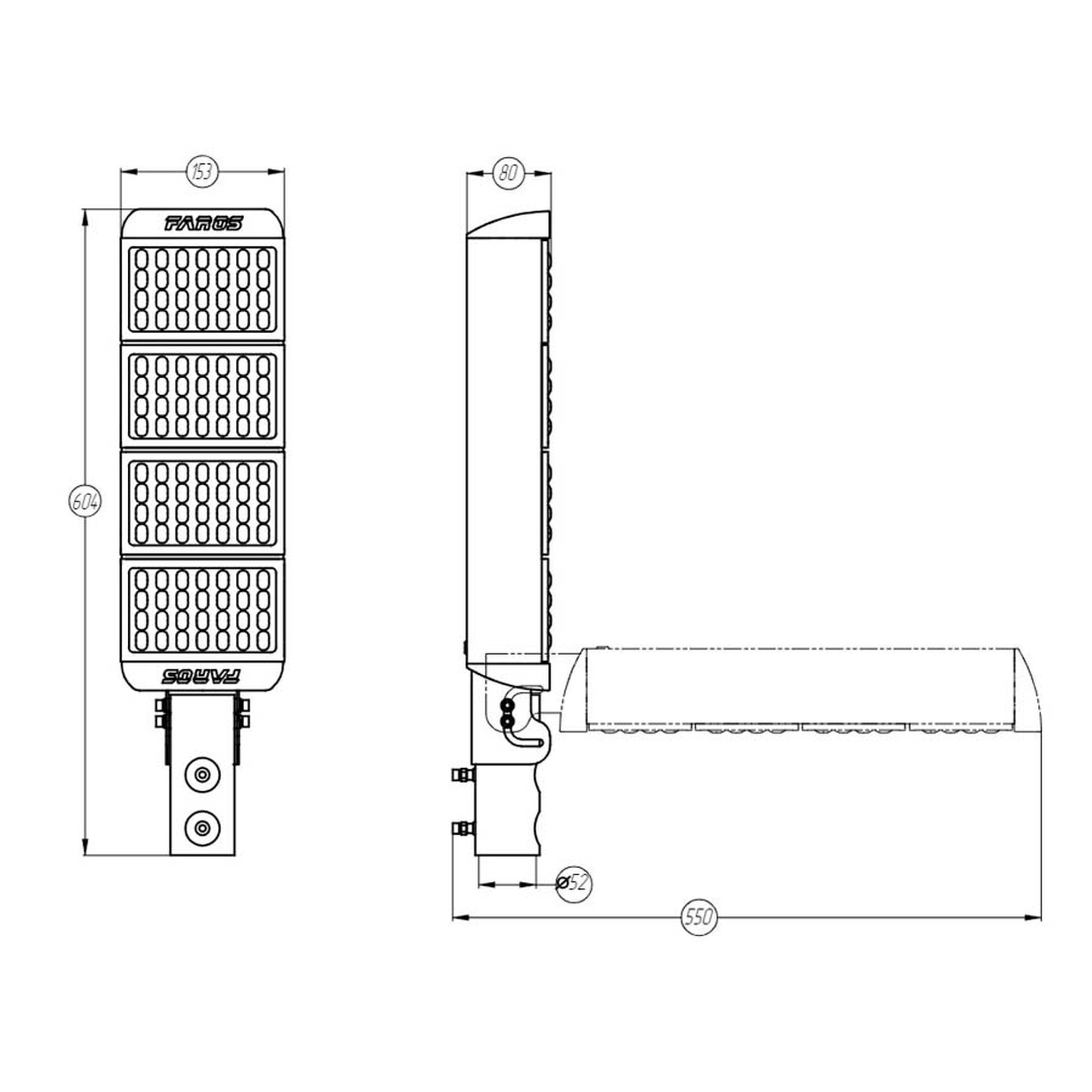 Светильник консольный FP 150 100W 5000К 150х55 грN Faros