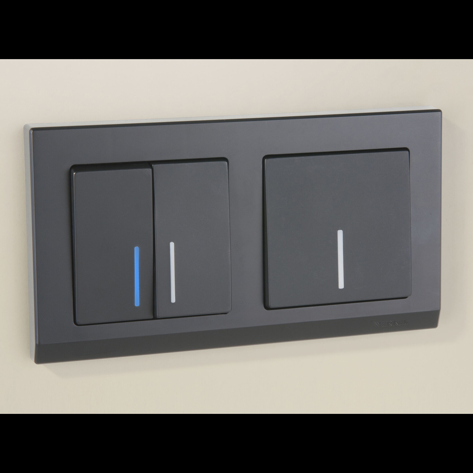 Выключатель одноклавишный с подсветкой (черный матовый) / W1110108 (распродажа)