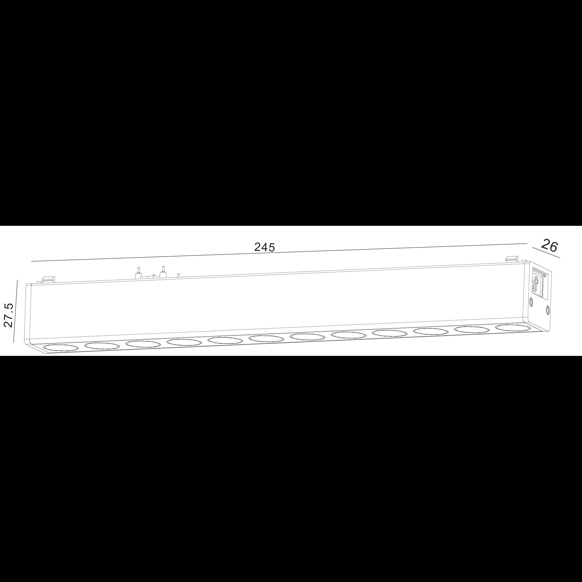 Светильник трековый SLIM, 48В 12W черный 2700-6000К DL-SLIM-DRBL-12-CCT SWG